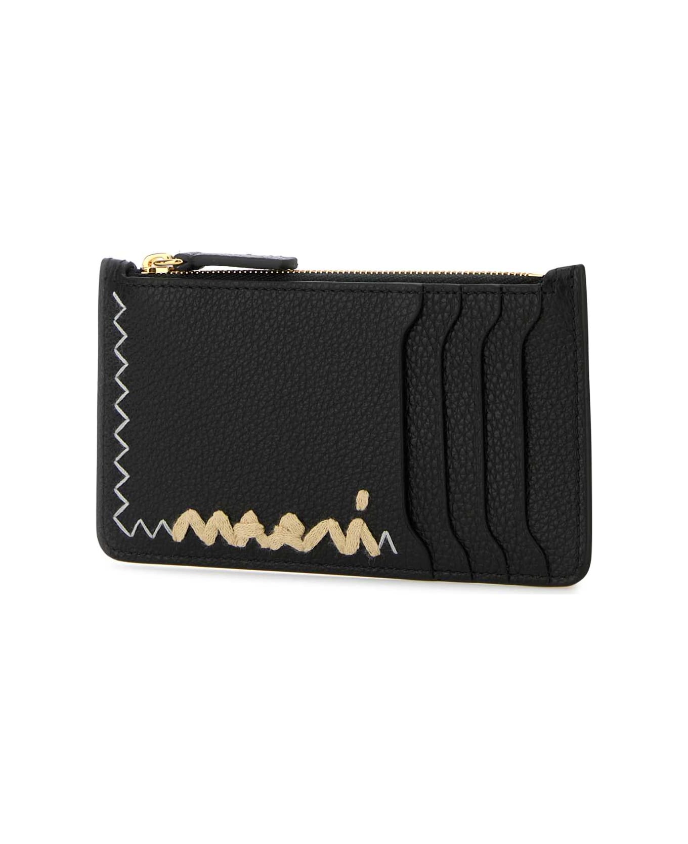 Marni Black Leather Card Holder - 00N99