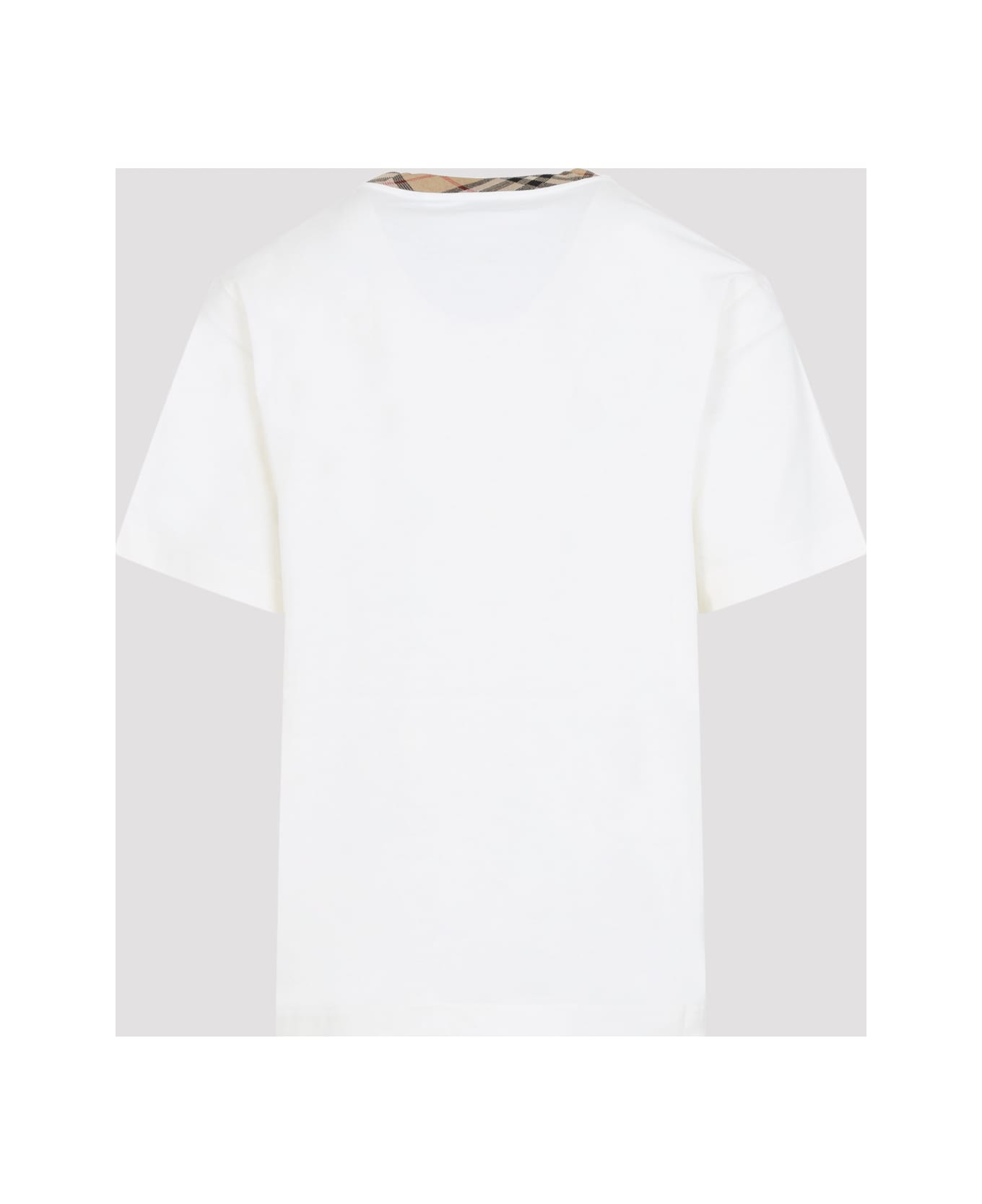 Burberry Ryan Check Collar T-shirt - Chalk
