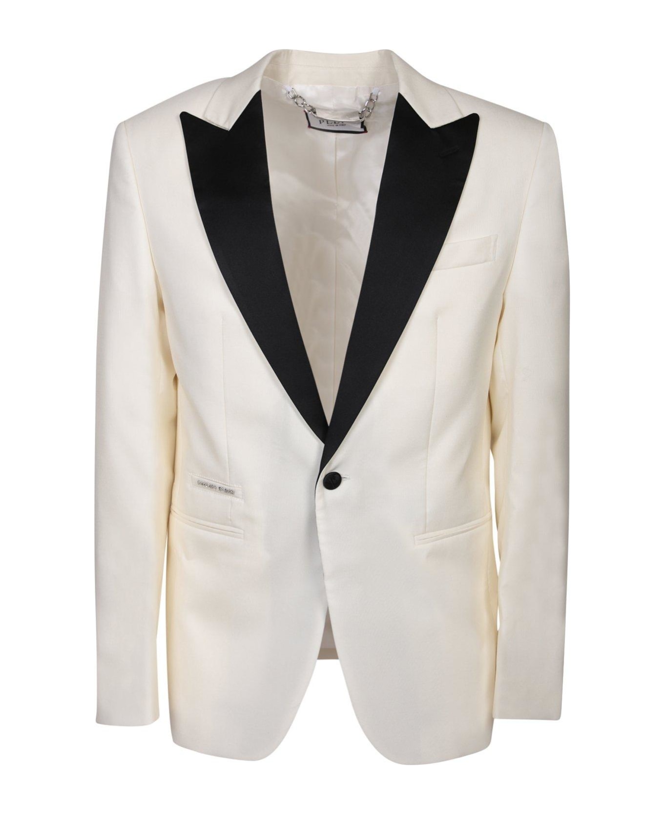Philipp Plein Single-breasted Long-sleeved Blazer - White