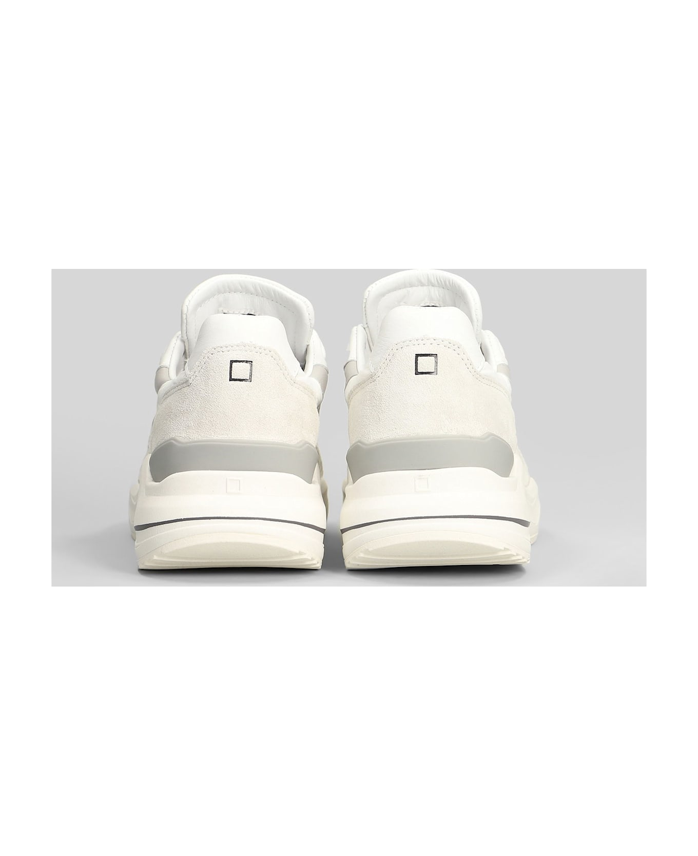 D.A.T.E. Fuga Pony Sneakers In White Suede And Leather - white