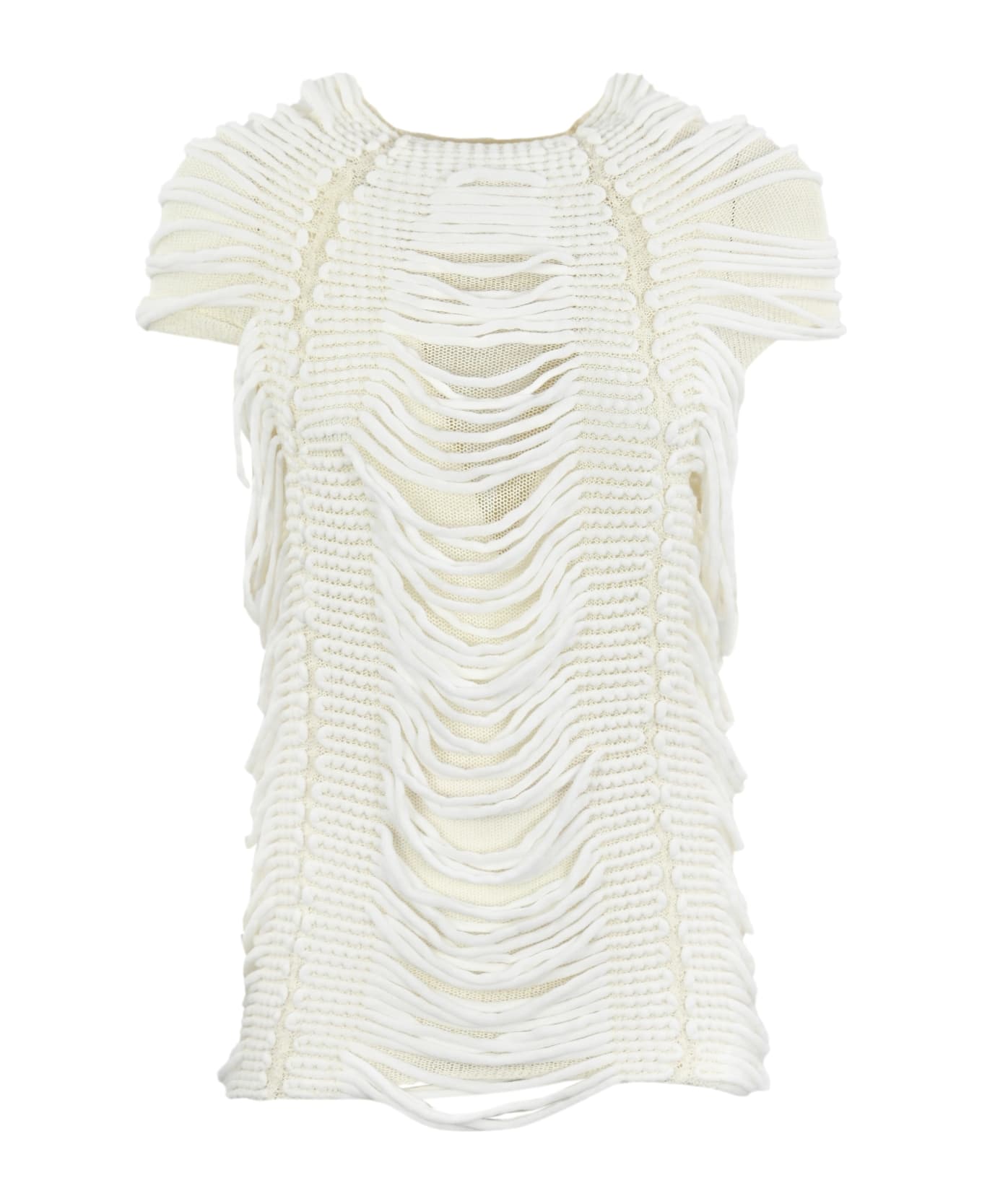 Liviana Conti Shirt With Ribbons - White ニットウェア