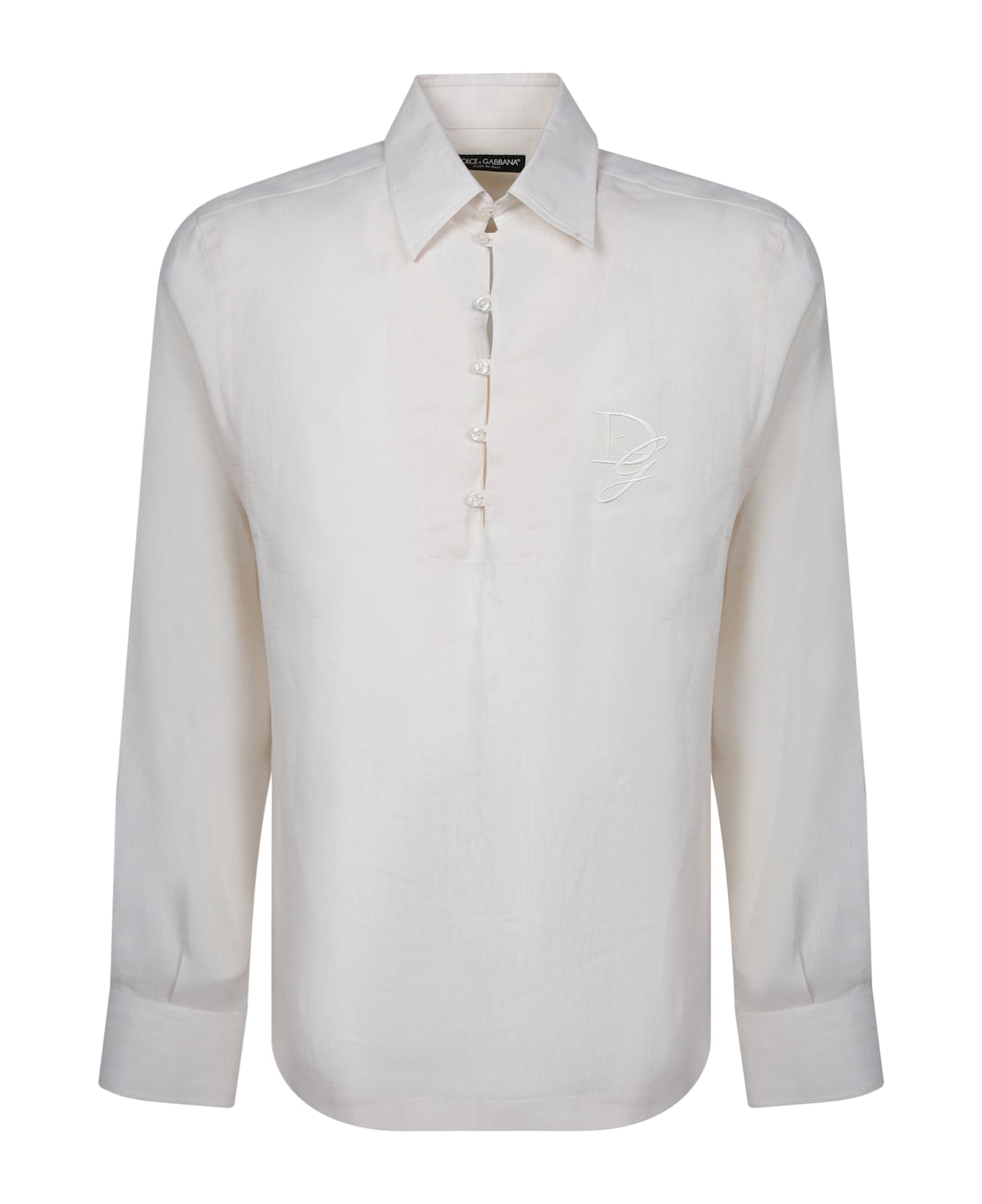 Dolce & Gabbana White Linen Shirt - Black