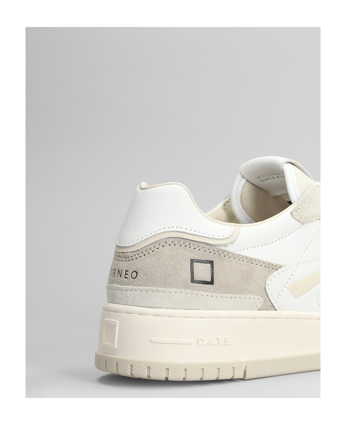 D.A.T.E. Torneo Colored Sneakers In White Suede And Leather - Beige