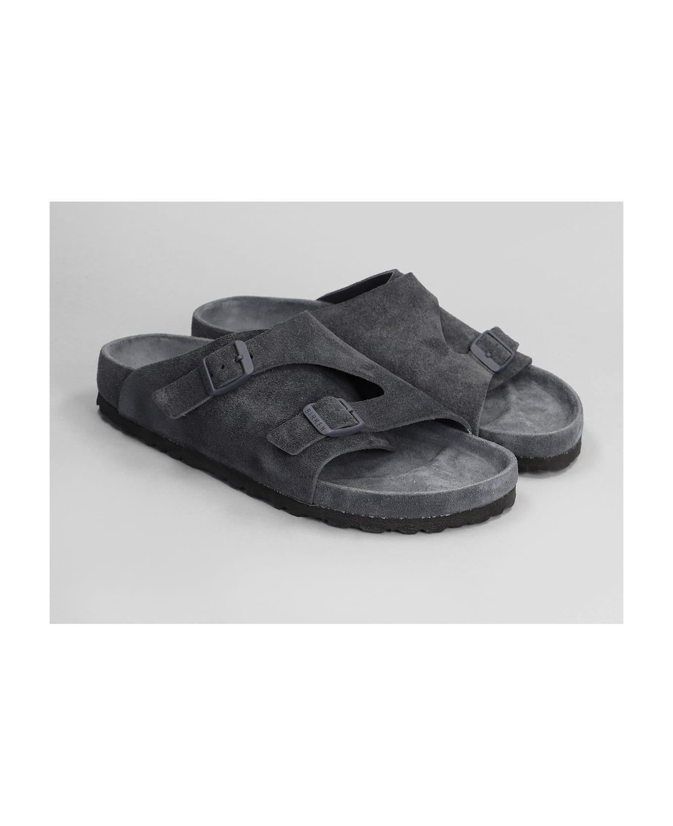 Birkenstock Zurich Exquisite Flats In Grey Suede - grey