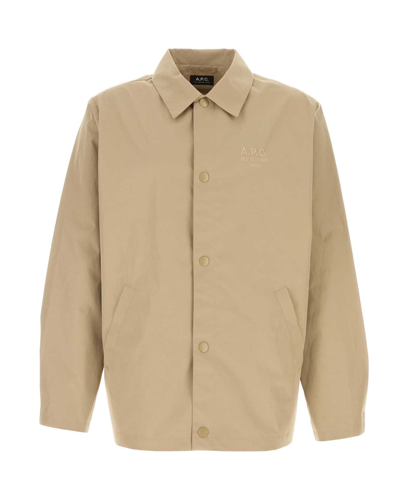 A.P.C. Cappuccino Polyester Blend Regis Windbreaker - Beige