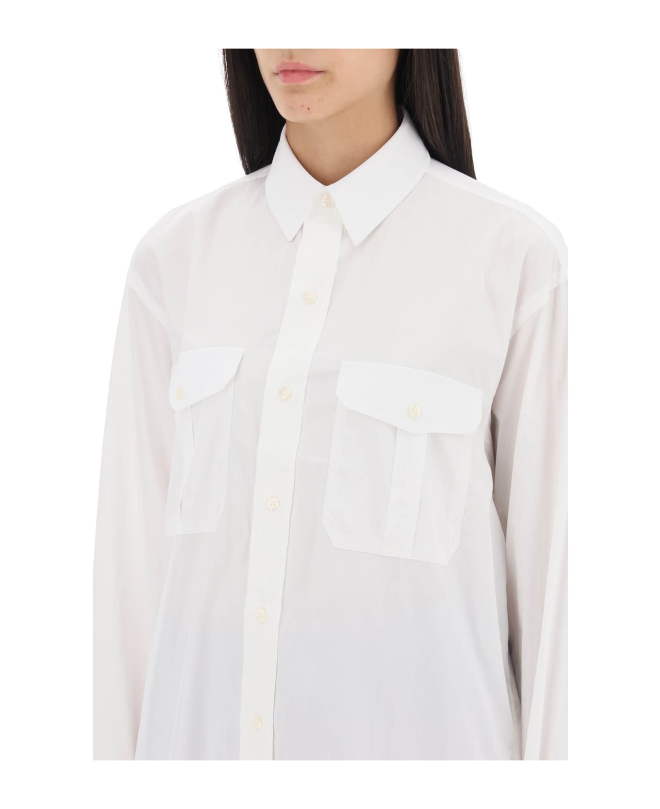WARDROBE.NYC Maxi Shirt In Cotton Batista - WHITE (White)