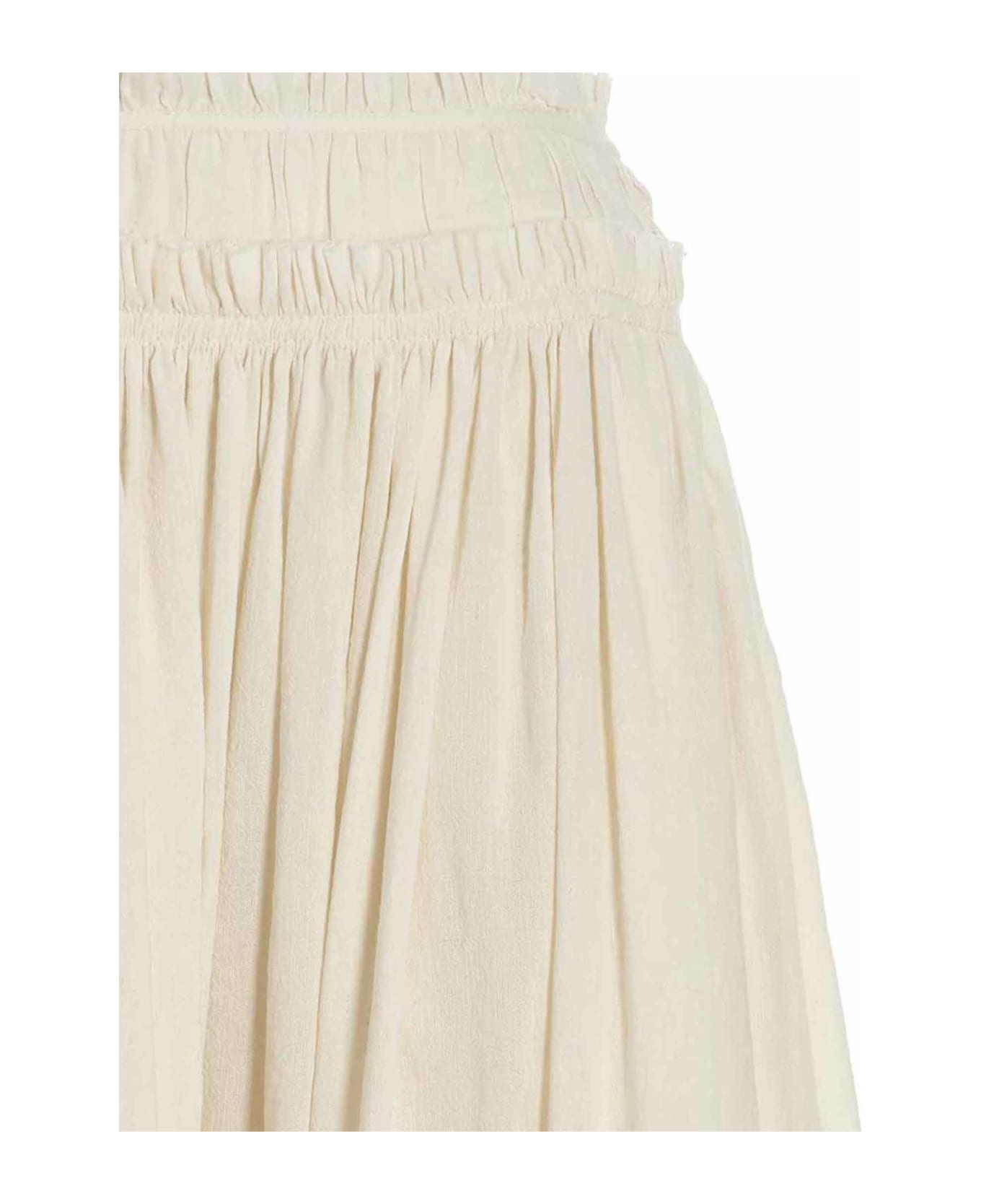 Tory Burch 'rouched Waist' Skirt - White