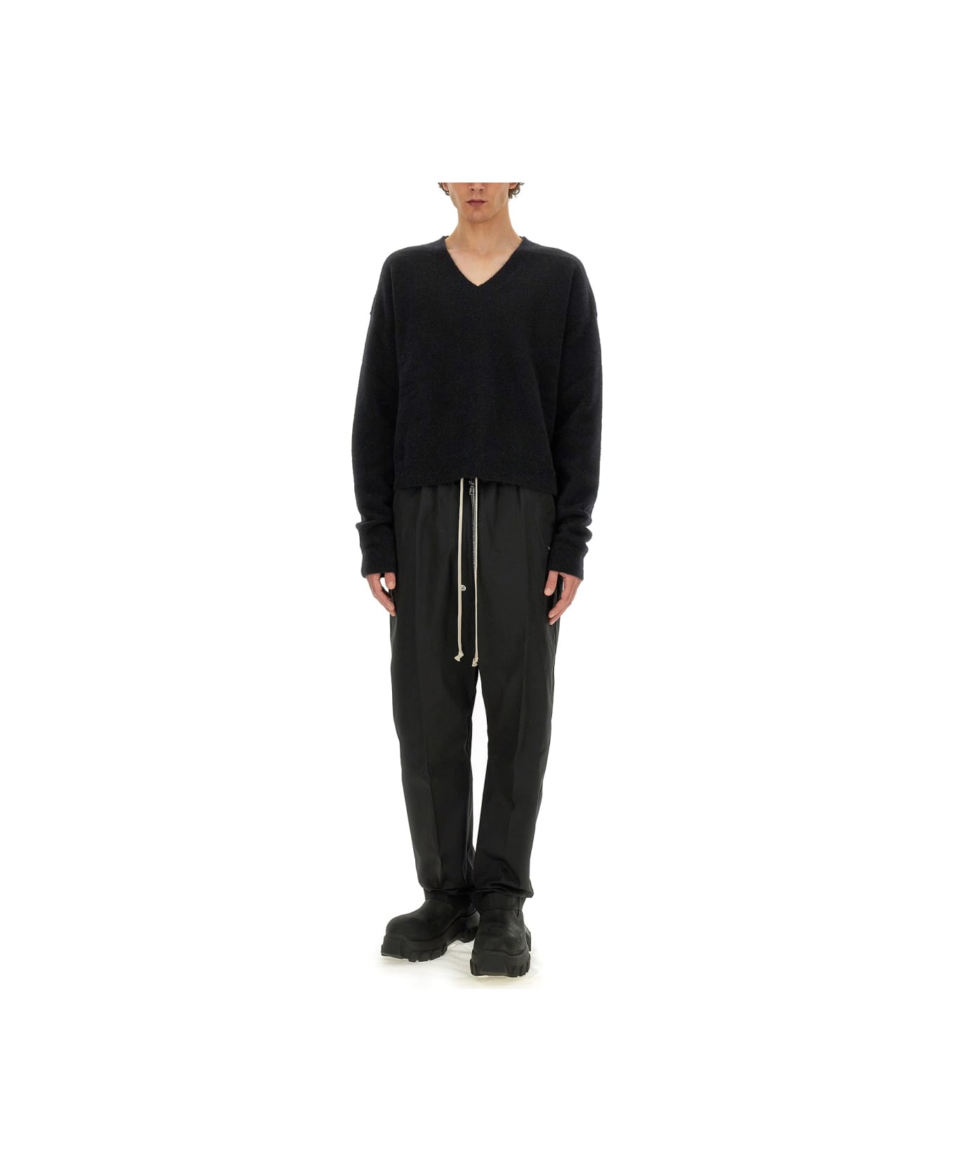 Rick Owens Alpaca Sweater - BLACK