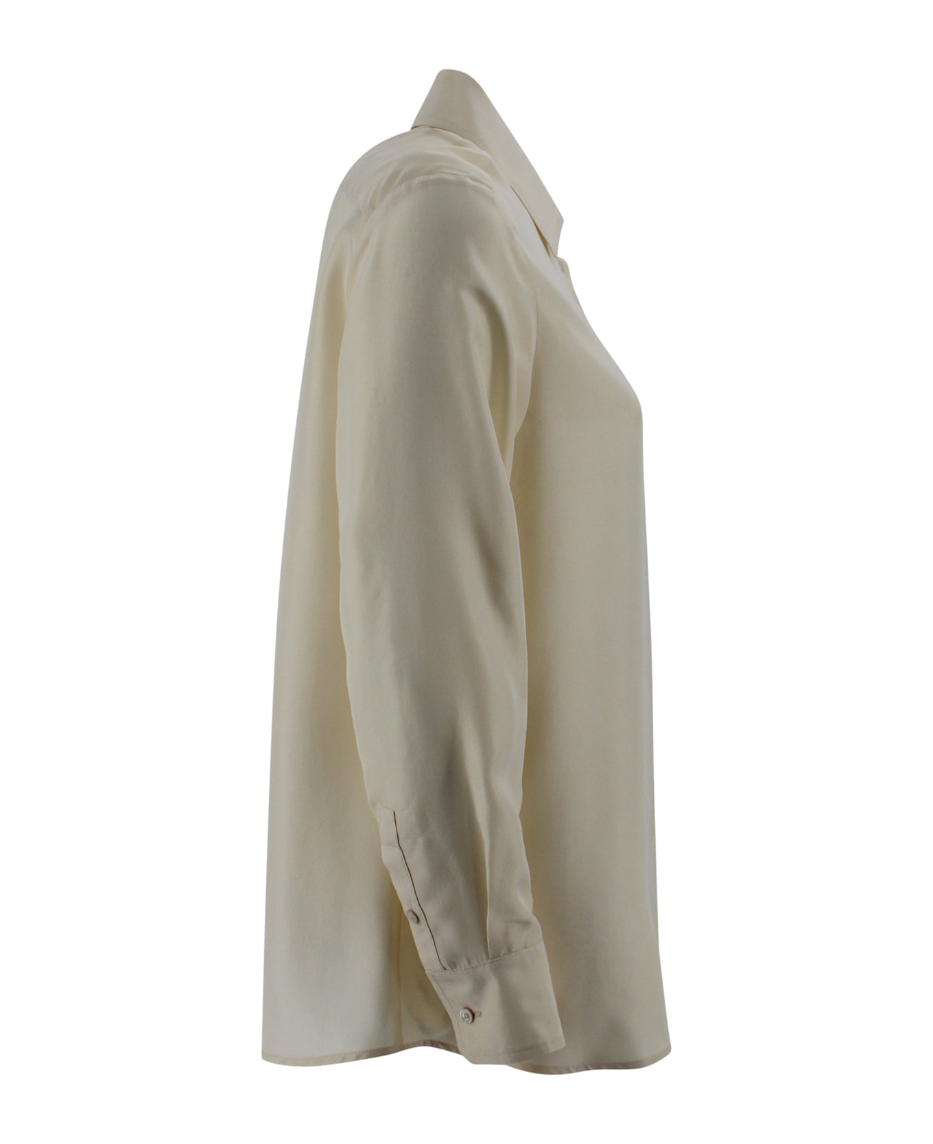 Weekend Max Mara Washed Silk Shirt-ecru - Beige
