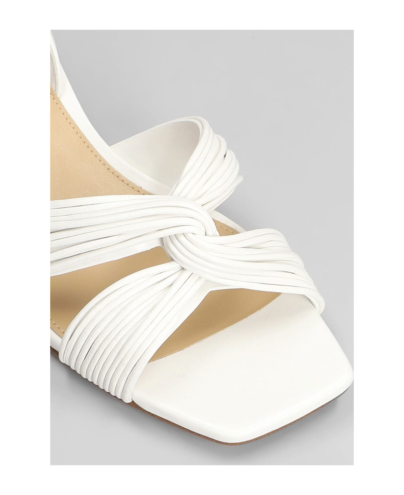 Michael Kors Alessia Sandals In White Leather - white