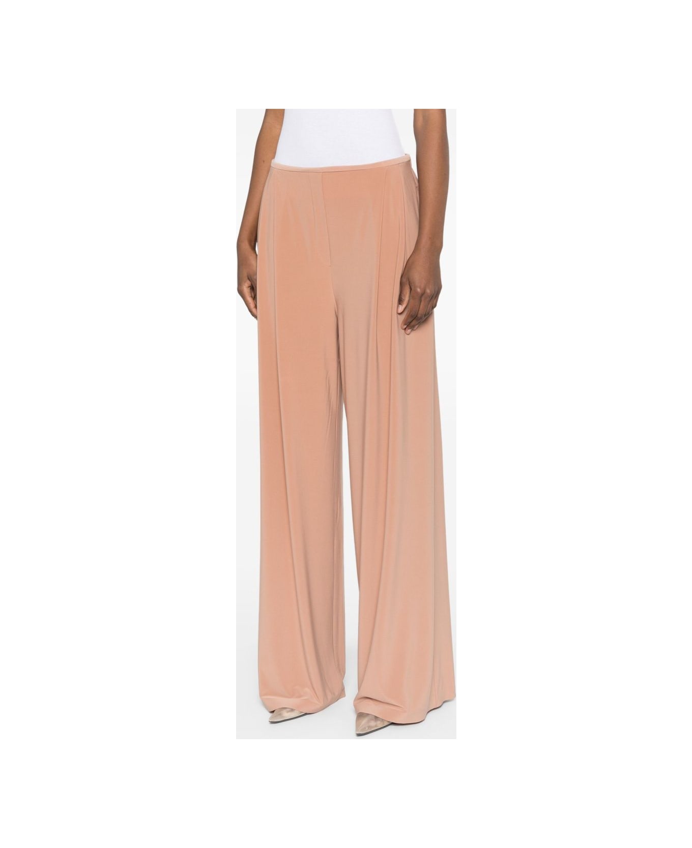 Norma Kamali Wide Leg Trousers - Beige