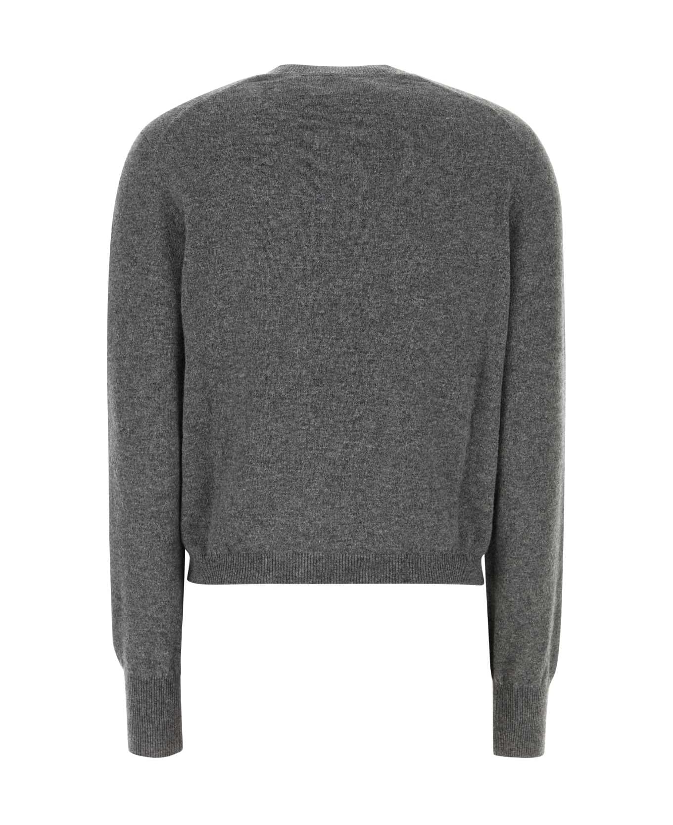 Ferragamo Dark Grey Stretch Cashmere Blend Cardigan - GRIGIOMELANGE