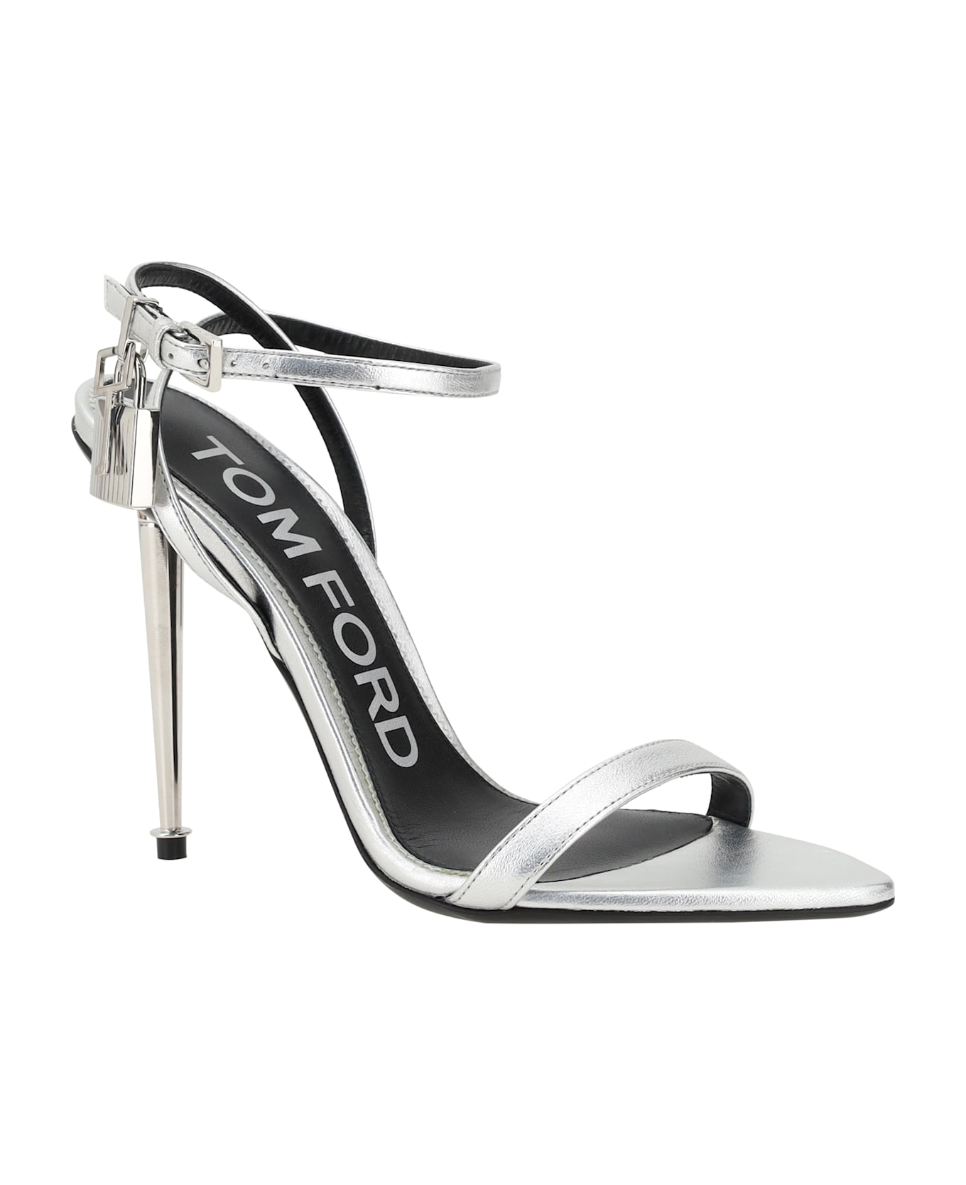 Tom Ford Lock Detail Sandals - Silver