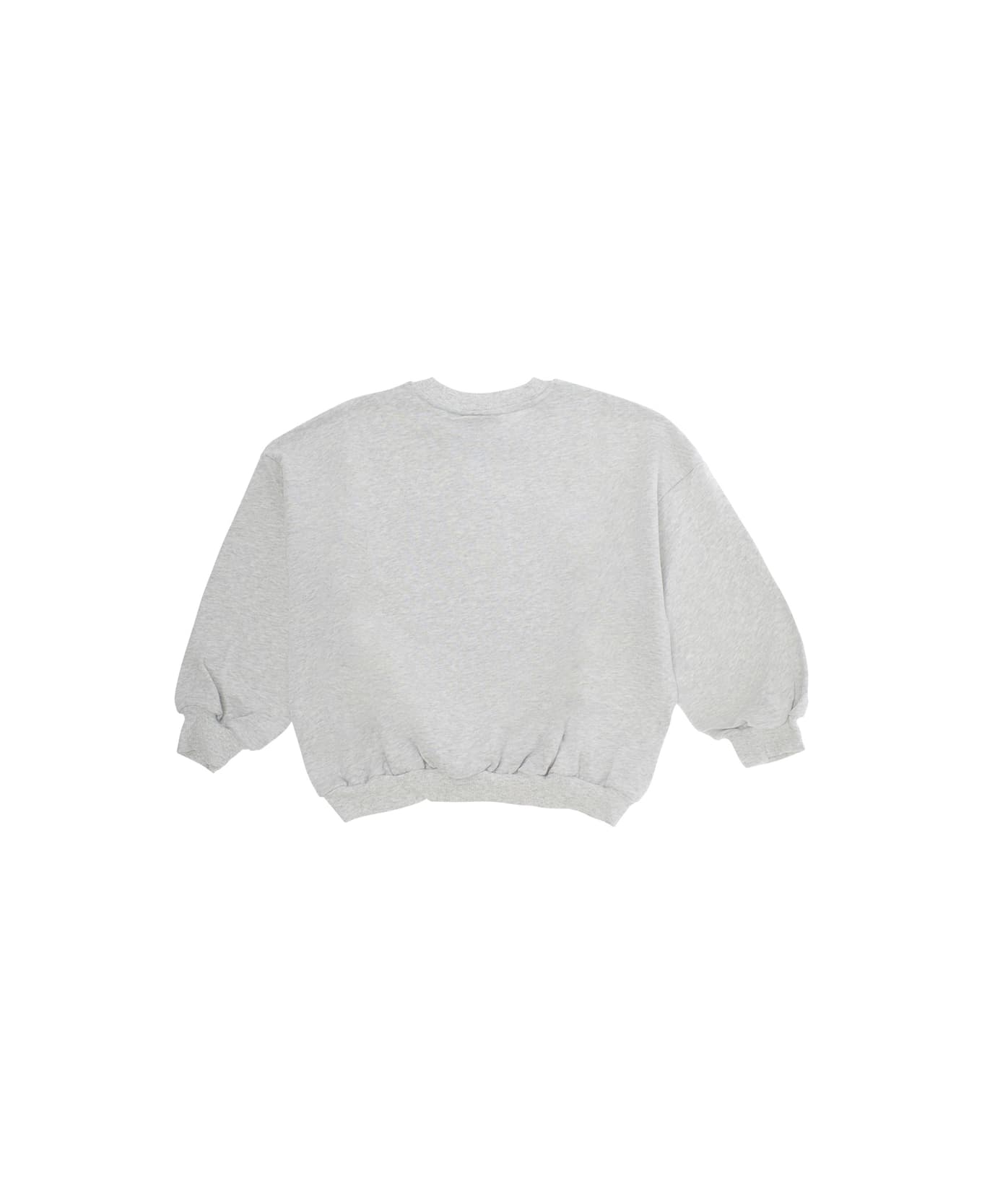 Mini Rodini Grey Sweatshirt With Bear Patch On The Front In Cotton Baby - Grey