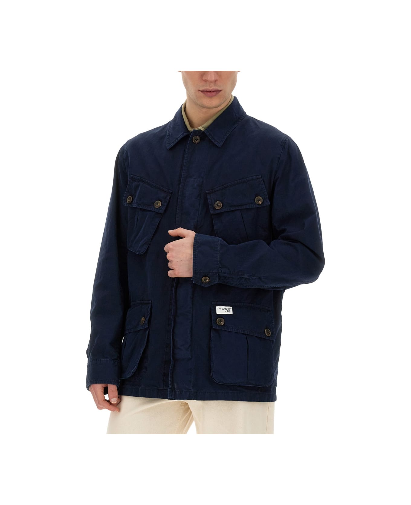 Fay Cotton Jacket Jacket - BLUE