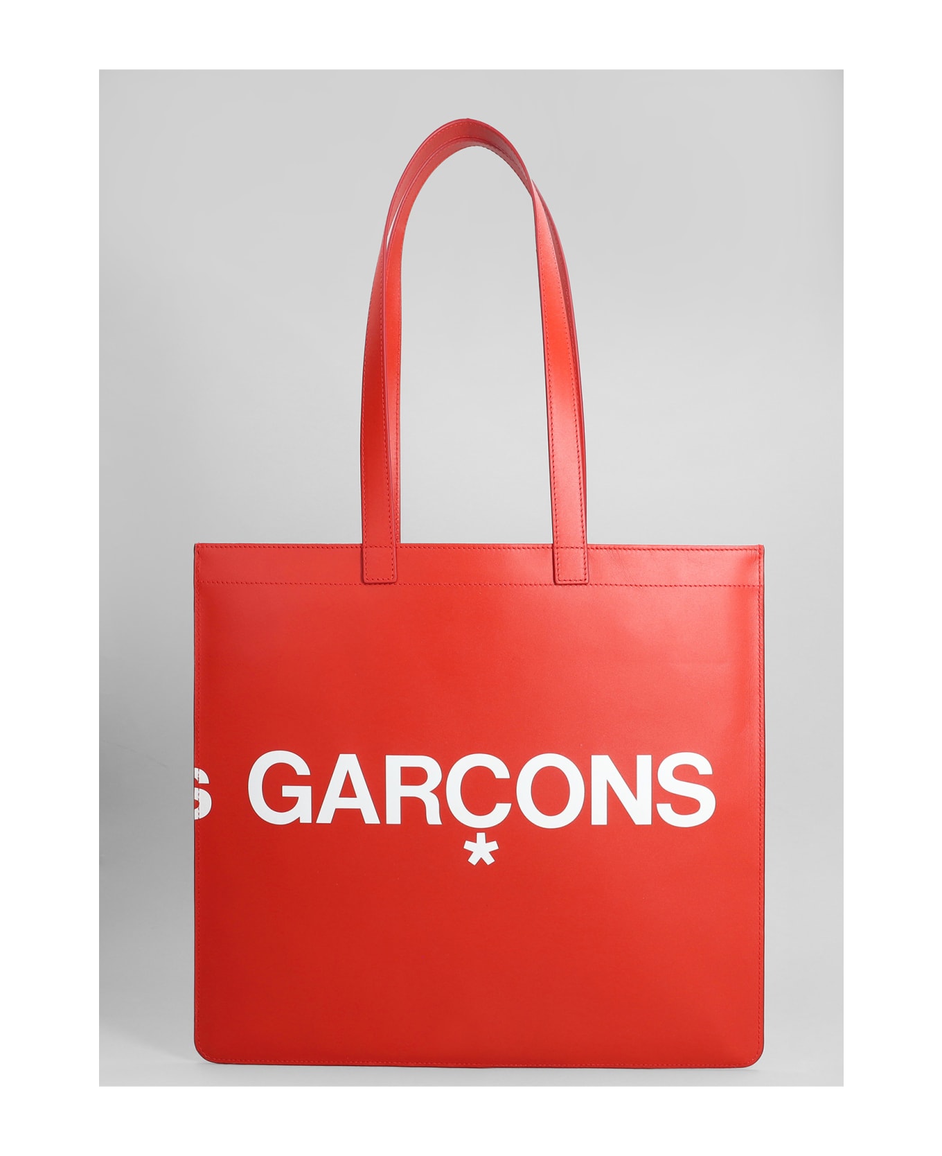 Comme des Garçons Wallet Tote In Red Leather - red