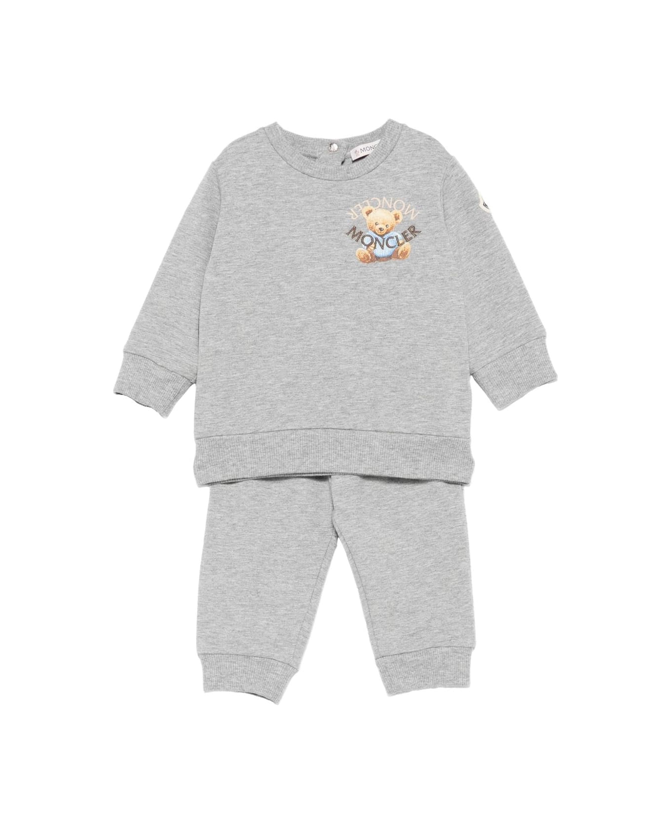 Moncler Enfant Tracksuit With Embroidery - Grey