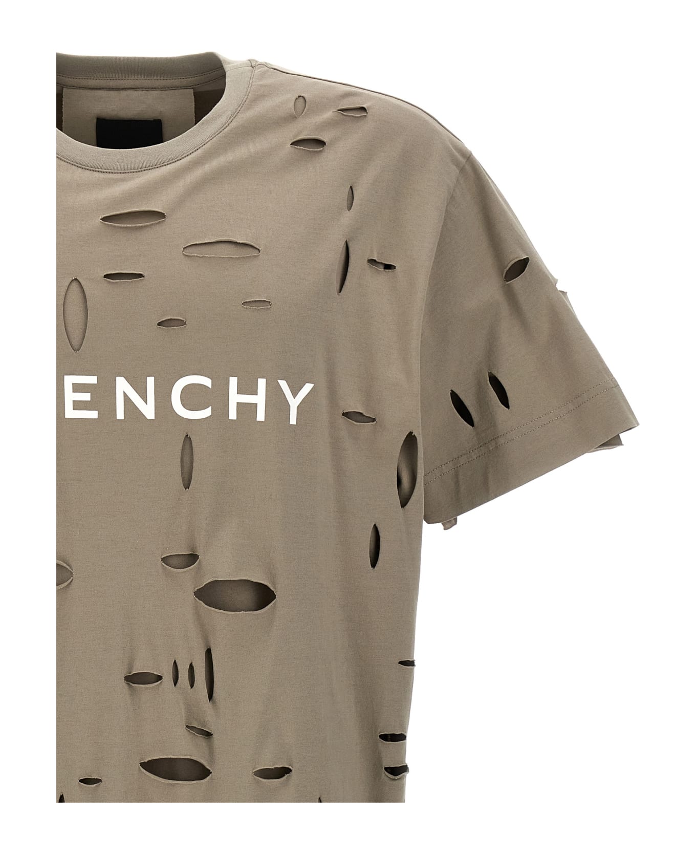Givenchy Distressed Crewneck T-shirt - Beige