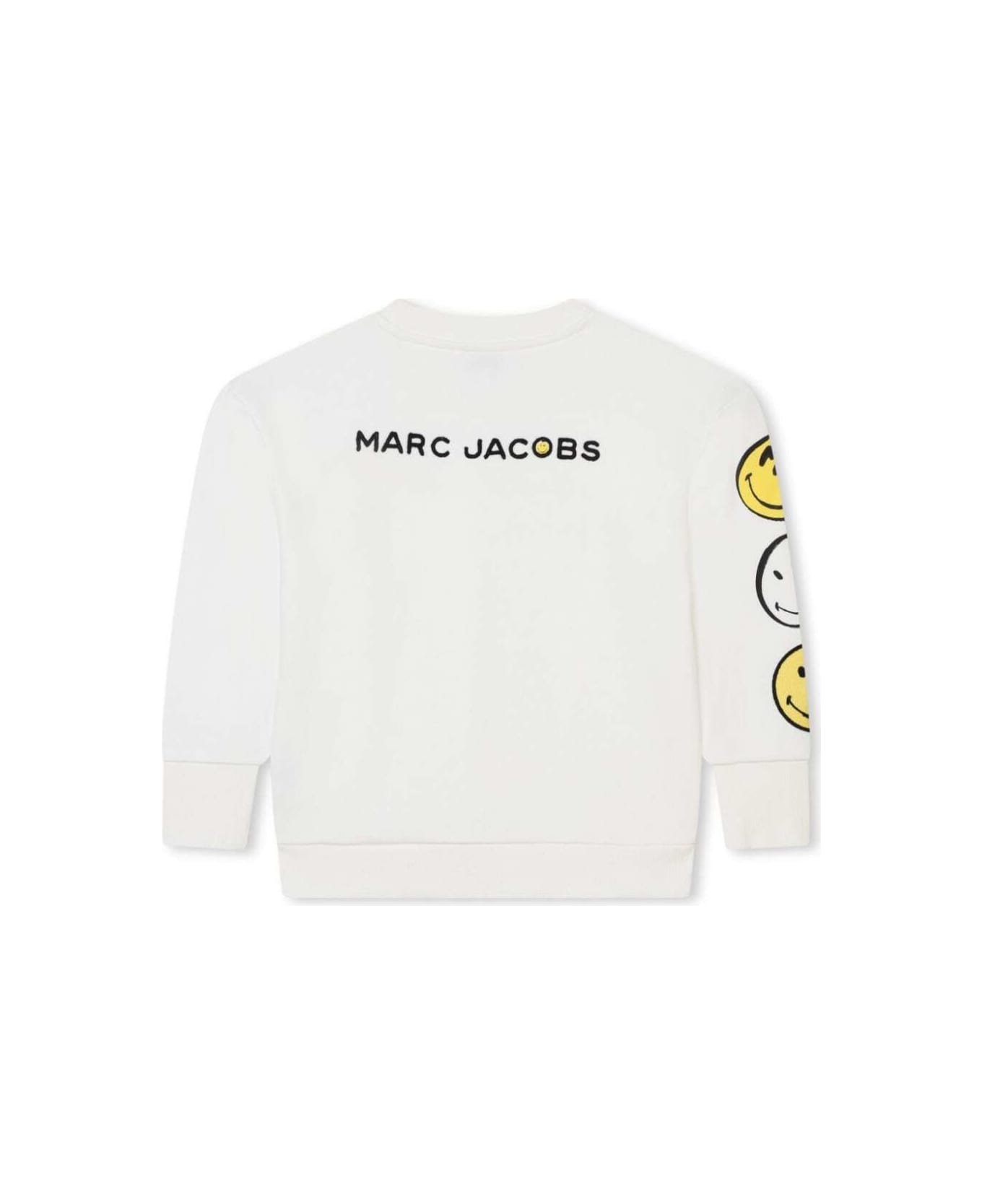 Marc Jacobs White Crewneck Sweatshirt With Smile And Logo Print In Cotton Girl - White