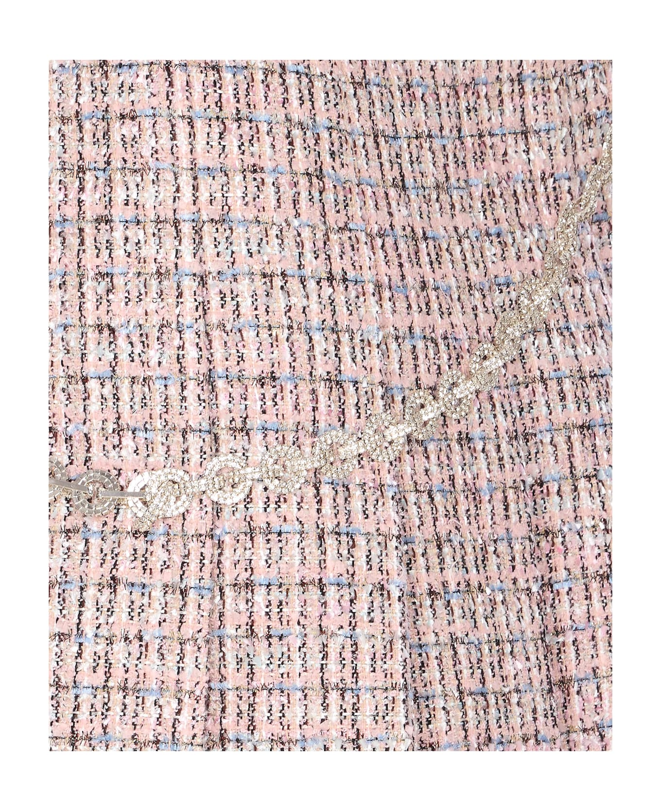 self-portrait Boucle' Crystal Mini Skirt - Pink