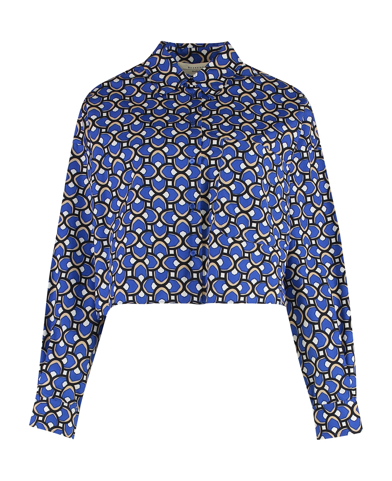 Weekend Max Mara Printed Cotton Shirt - blue