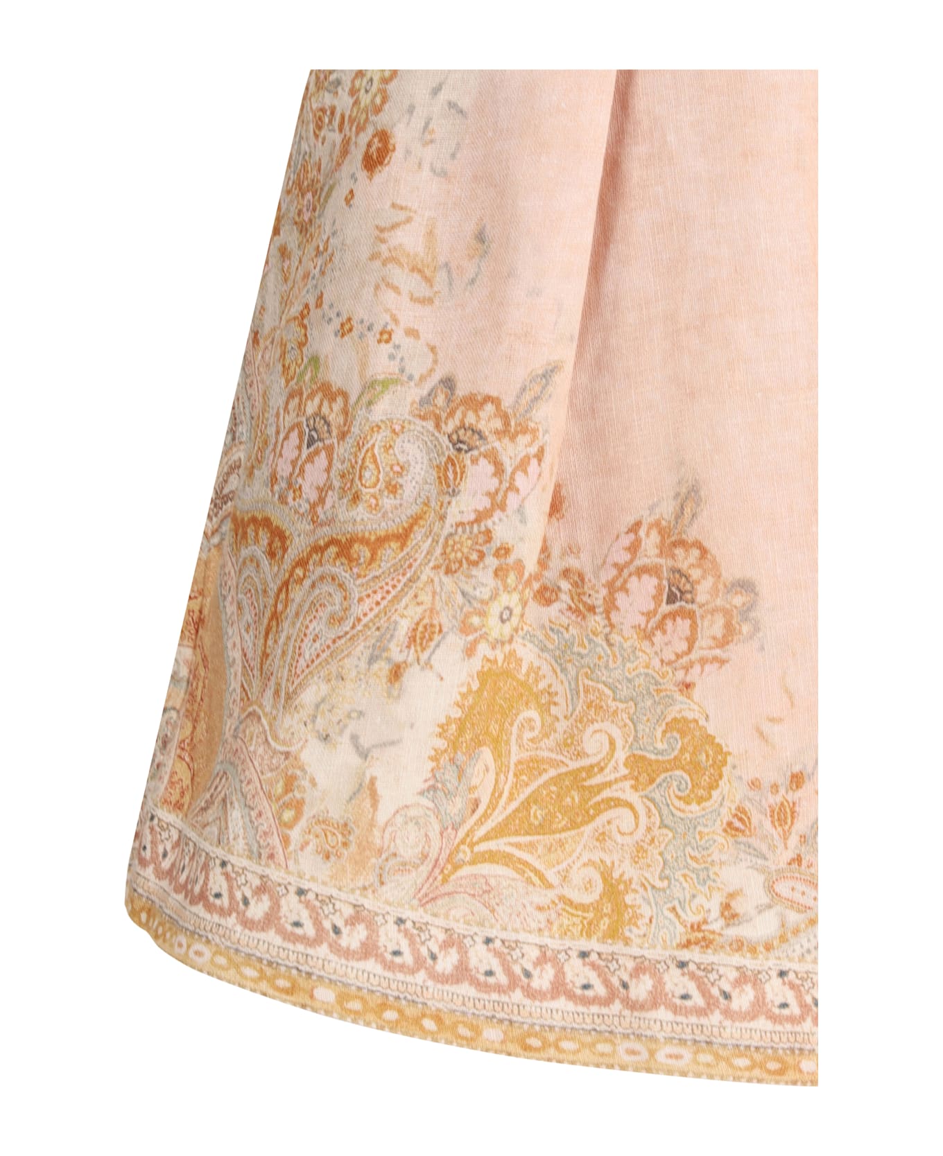 Zimmermann Acacia Tuck Shorts - Cream/pink Multi
