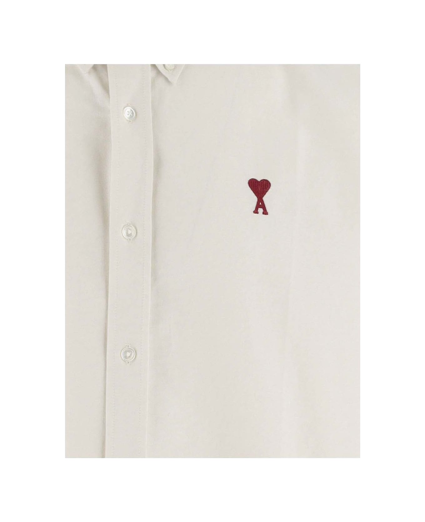 Ami Alexandre Mattiussi Short Sleeve Shirt With Logo - White