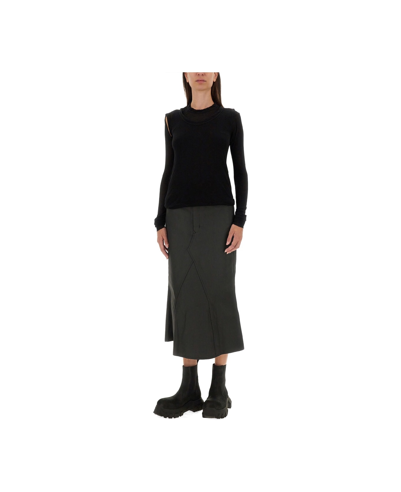 Rick Owens Denim Skirt - BLACK
