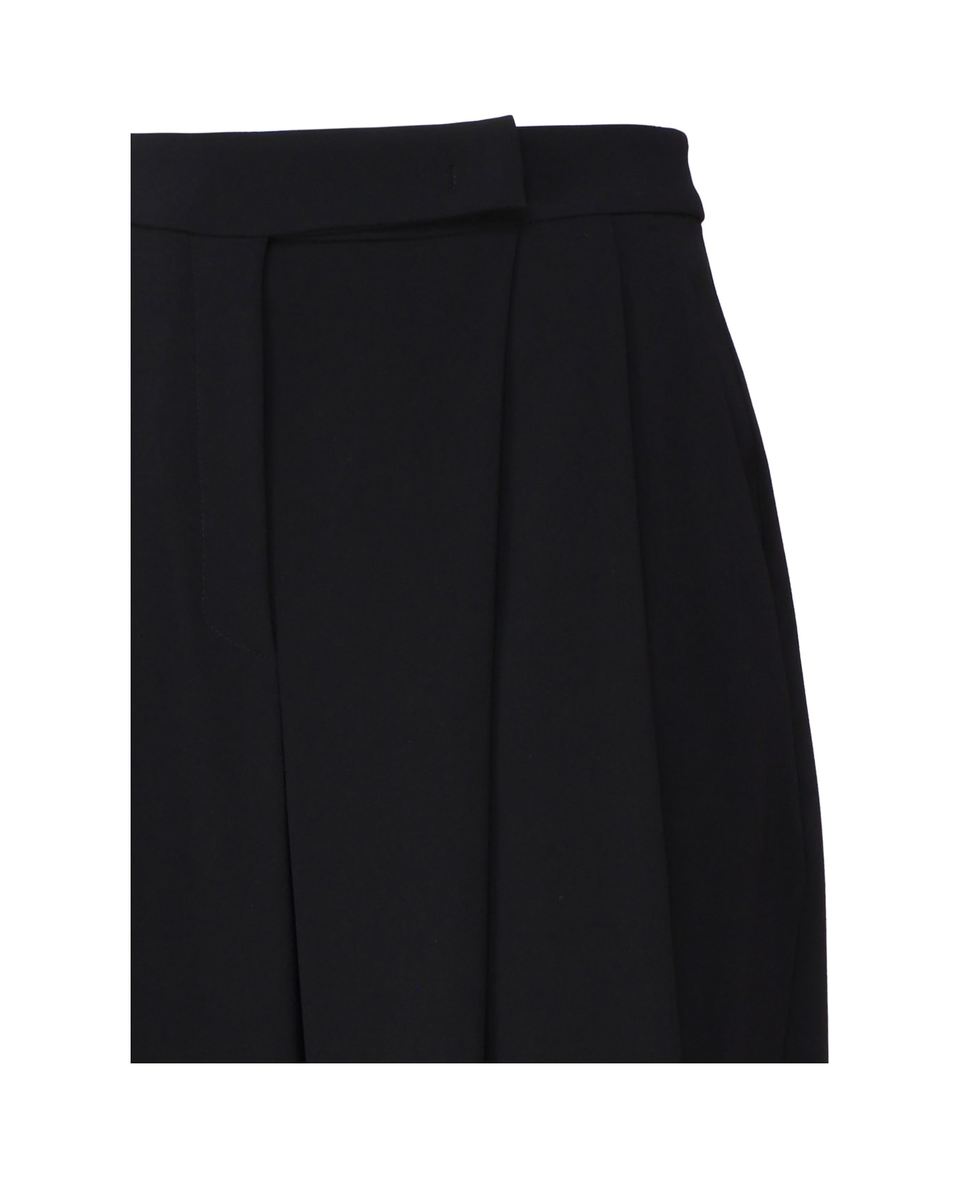 Pinko Wide Pants With Side Slit - Black