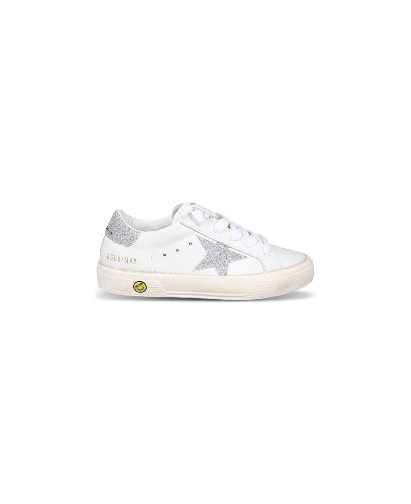 Golden Goose White Suepr Star Sneakers For Girl With Star - White