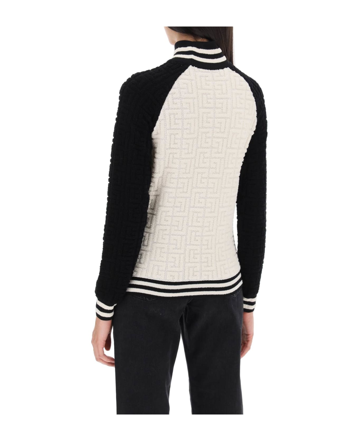 Balmain Turtleneck Sweater - NATUREL NOIR (White) ニットウェア