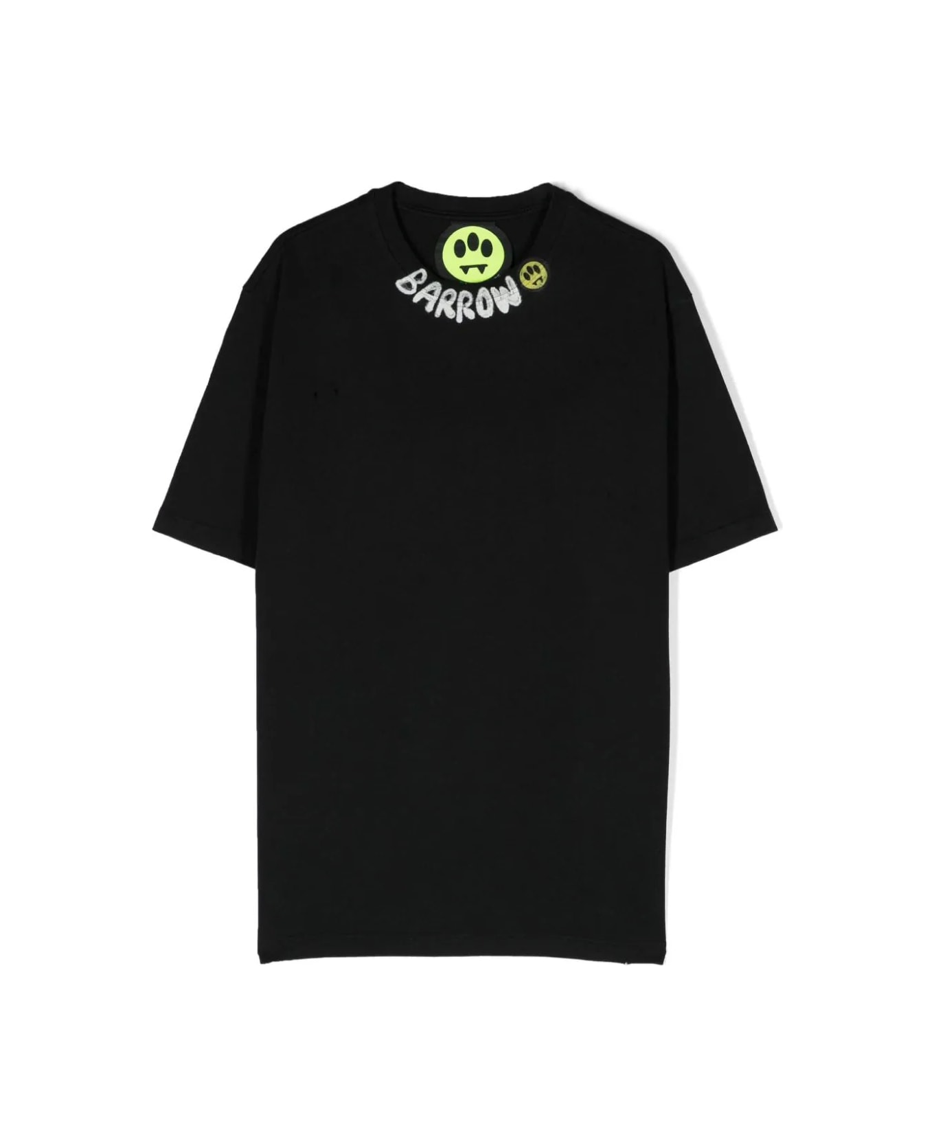 Barrow Black T-shirt With Graffiti Logo On Crew Neck - Black Tシャツ＆ポロシャツ