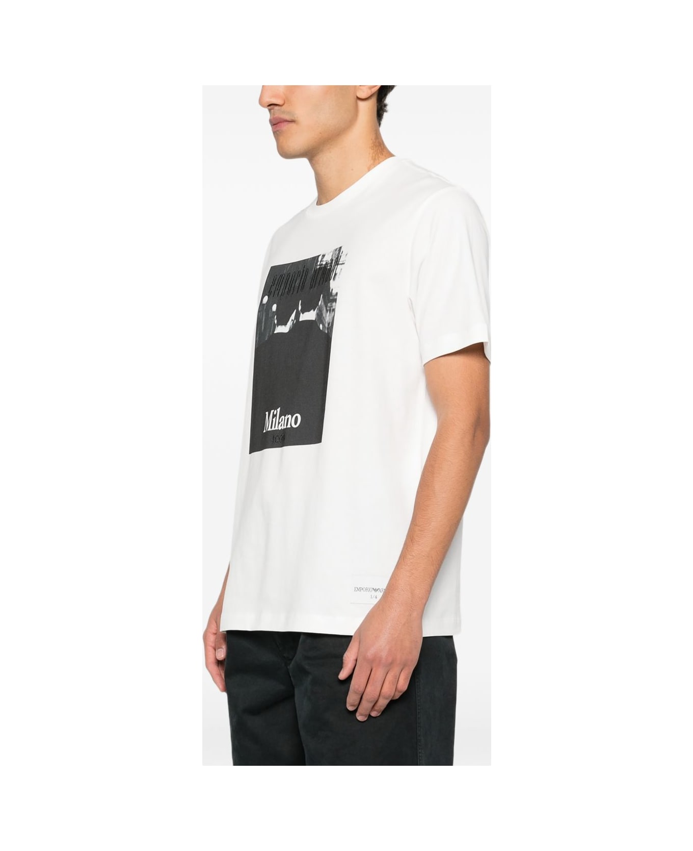 Emporio Armani Printed Cotton T-shirt - White
