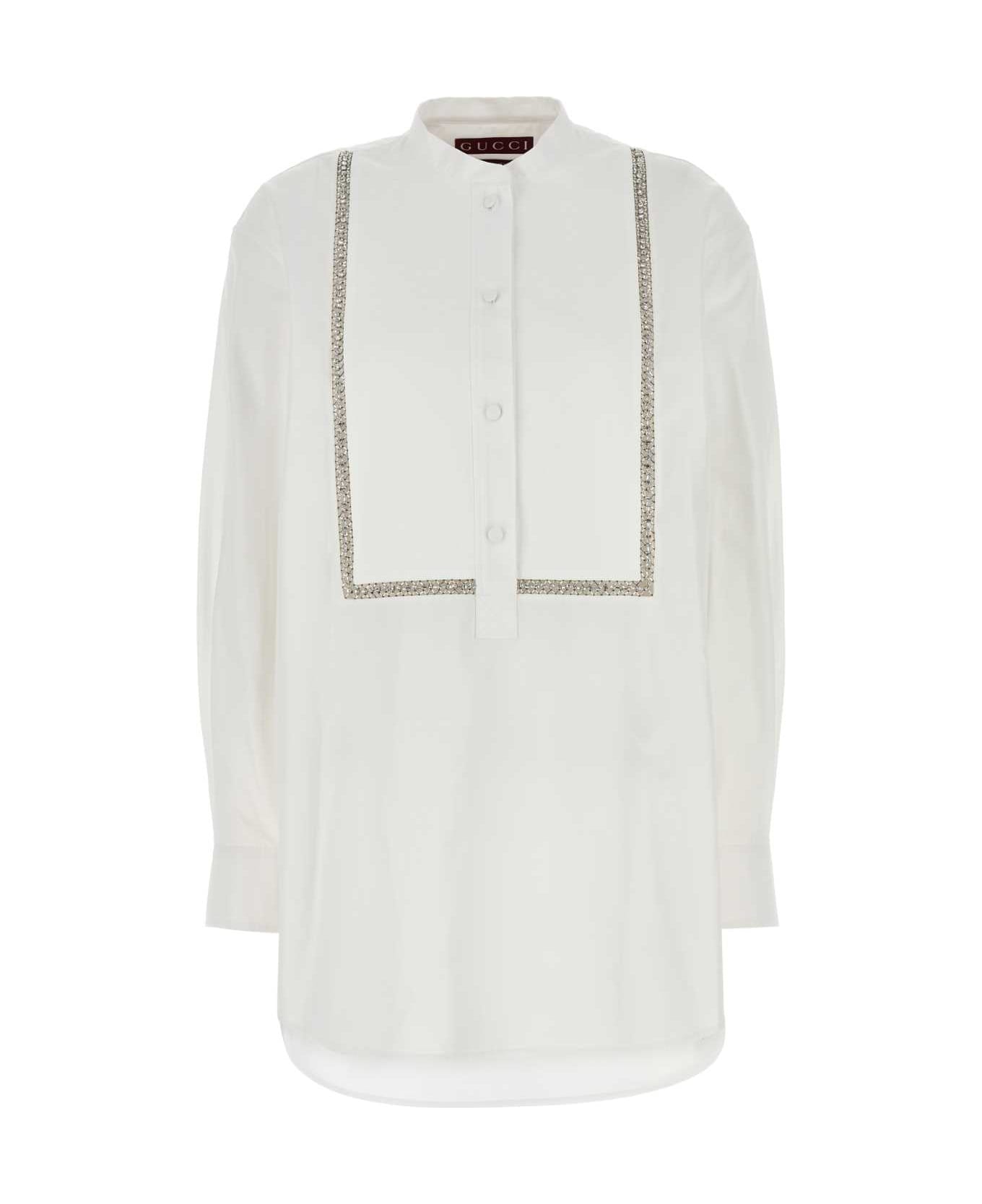 Gucci White Poplin Shirt - WHITEMIX