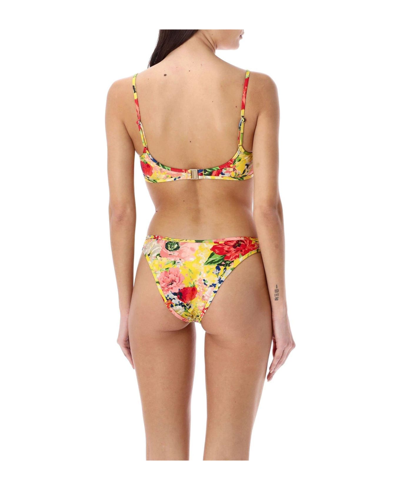 Zimmermann Alight Floral Print Corset Bikini - YELLOW