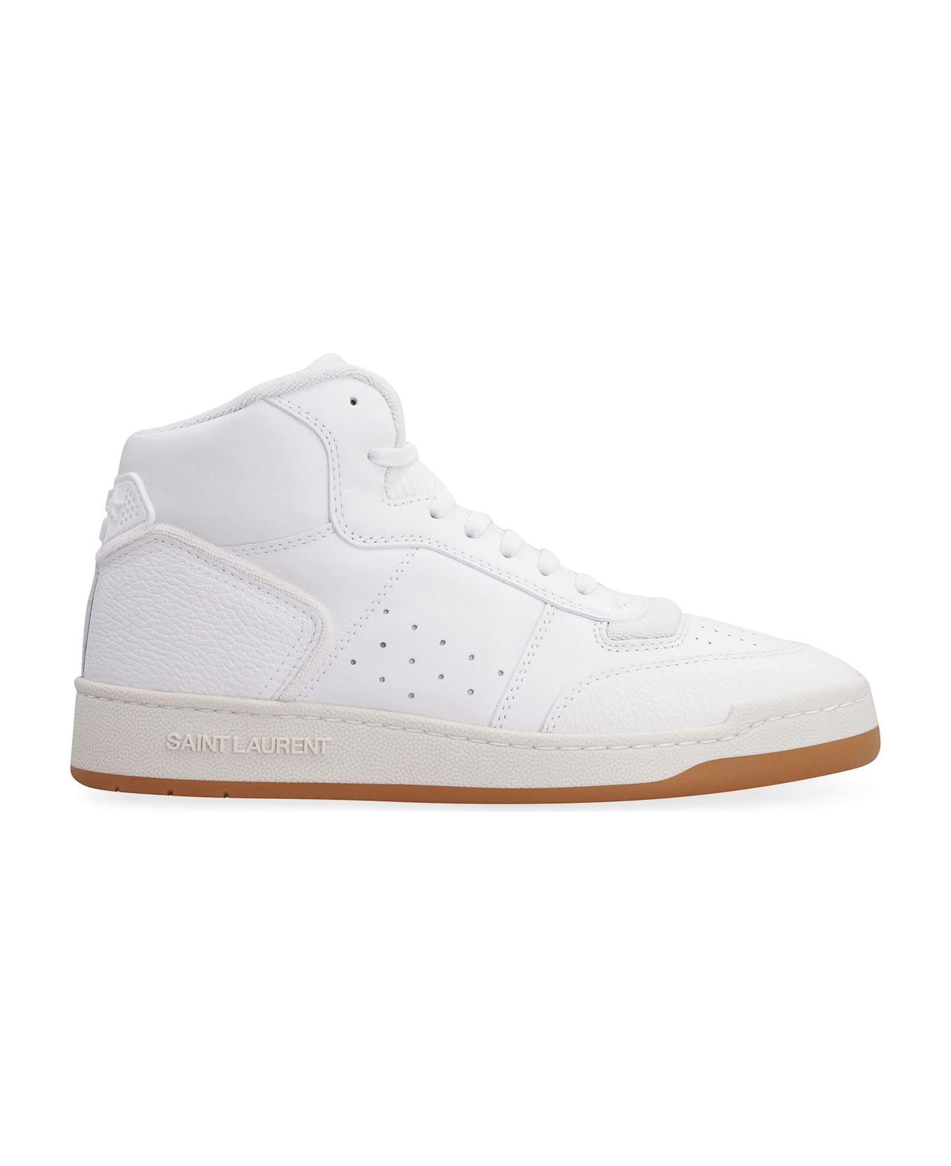 Saint Laurent Sl/80 Leather High-top Sneakers - White
