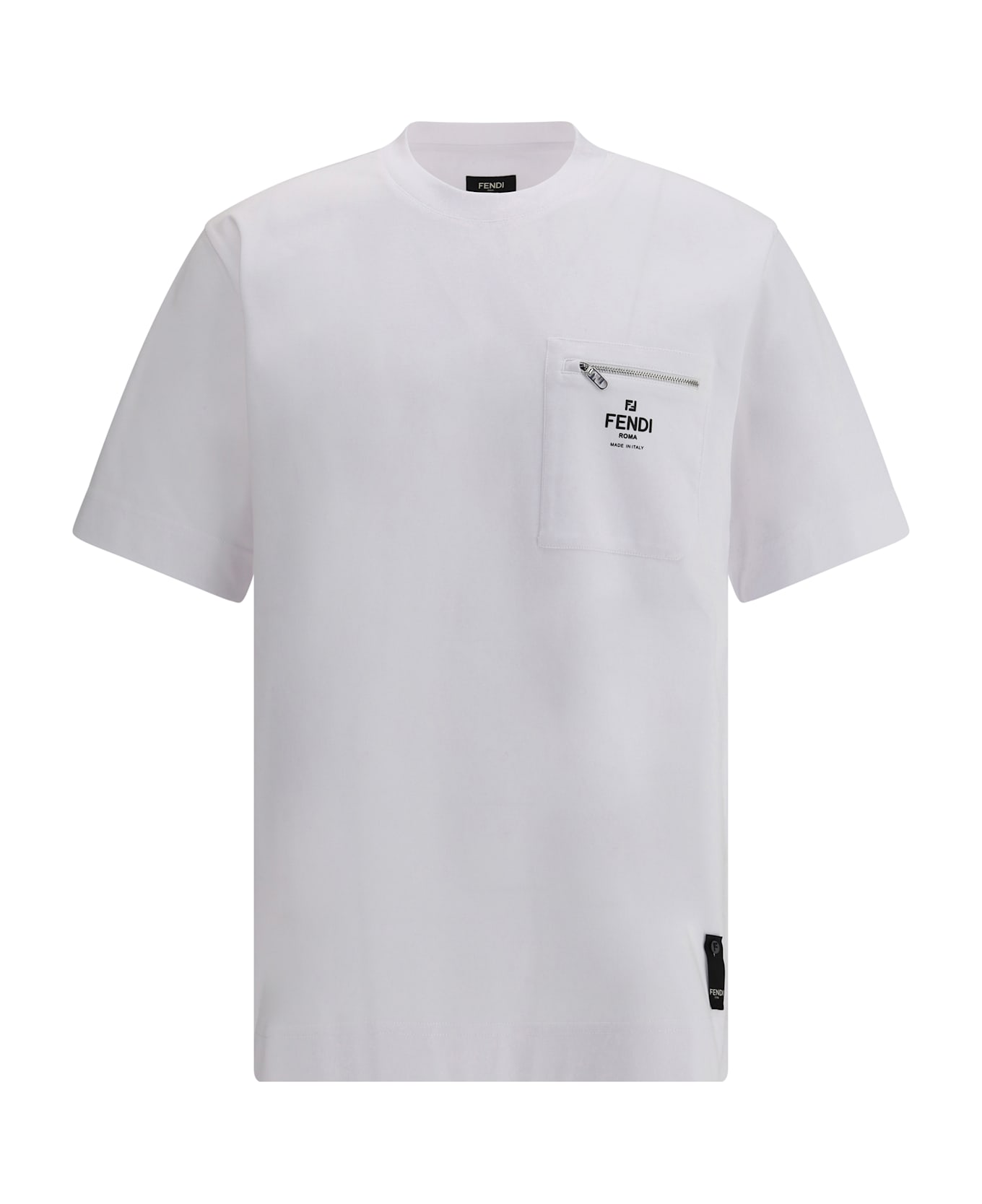 Fendi T-shirt With Pocket - WHITE