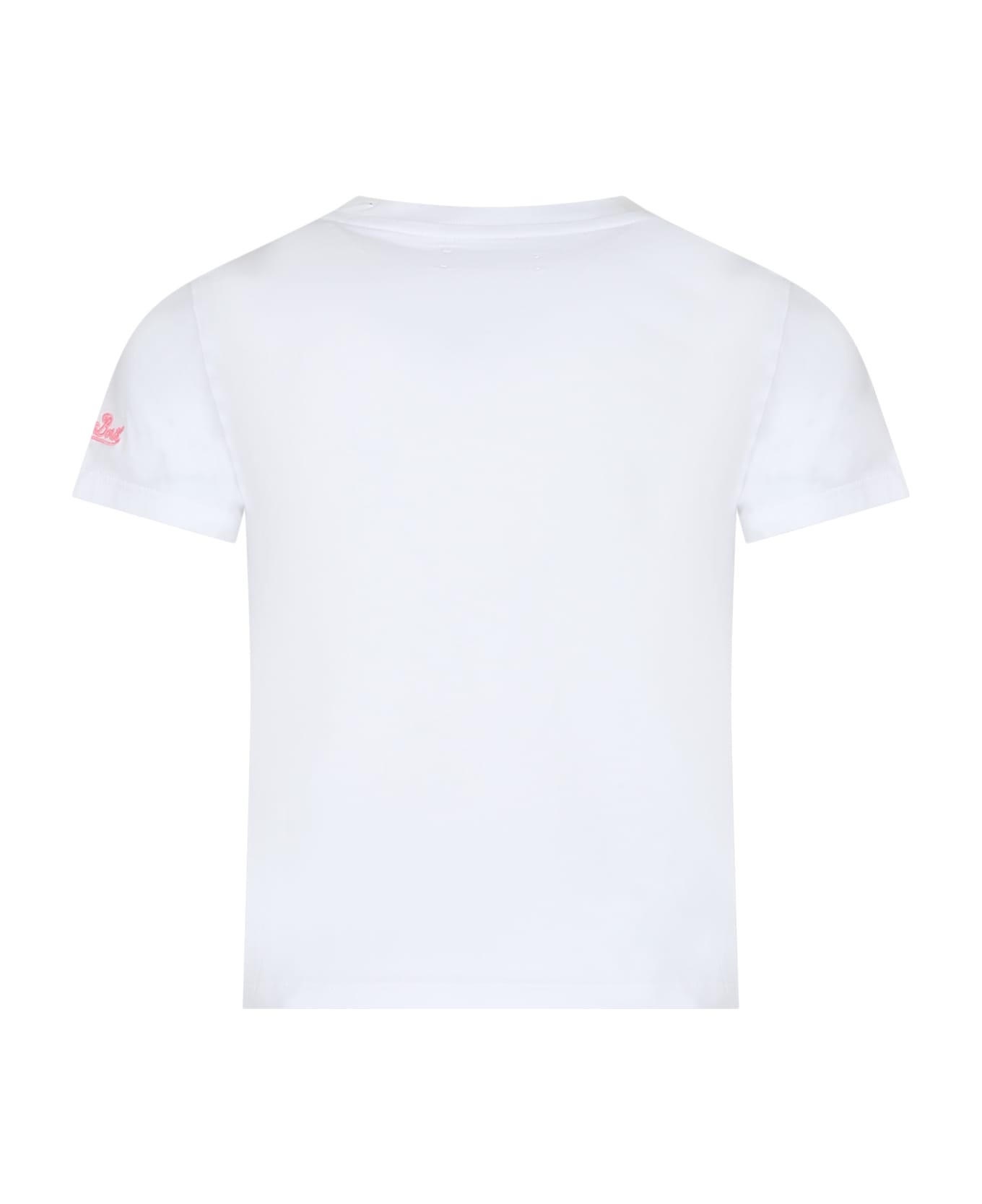 MC2 Saint Barth White T-shirt For Girl With Angel Print - White