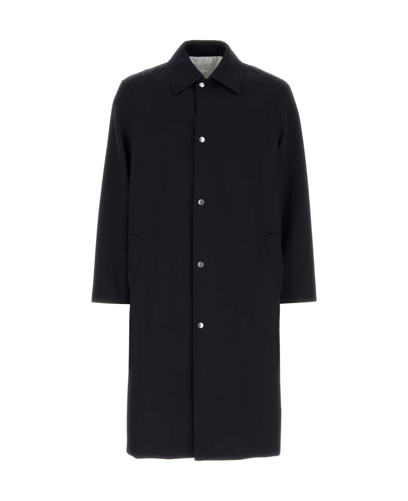 Jil Sander Midnight Blue Gabardine Overcoat - 401