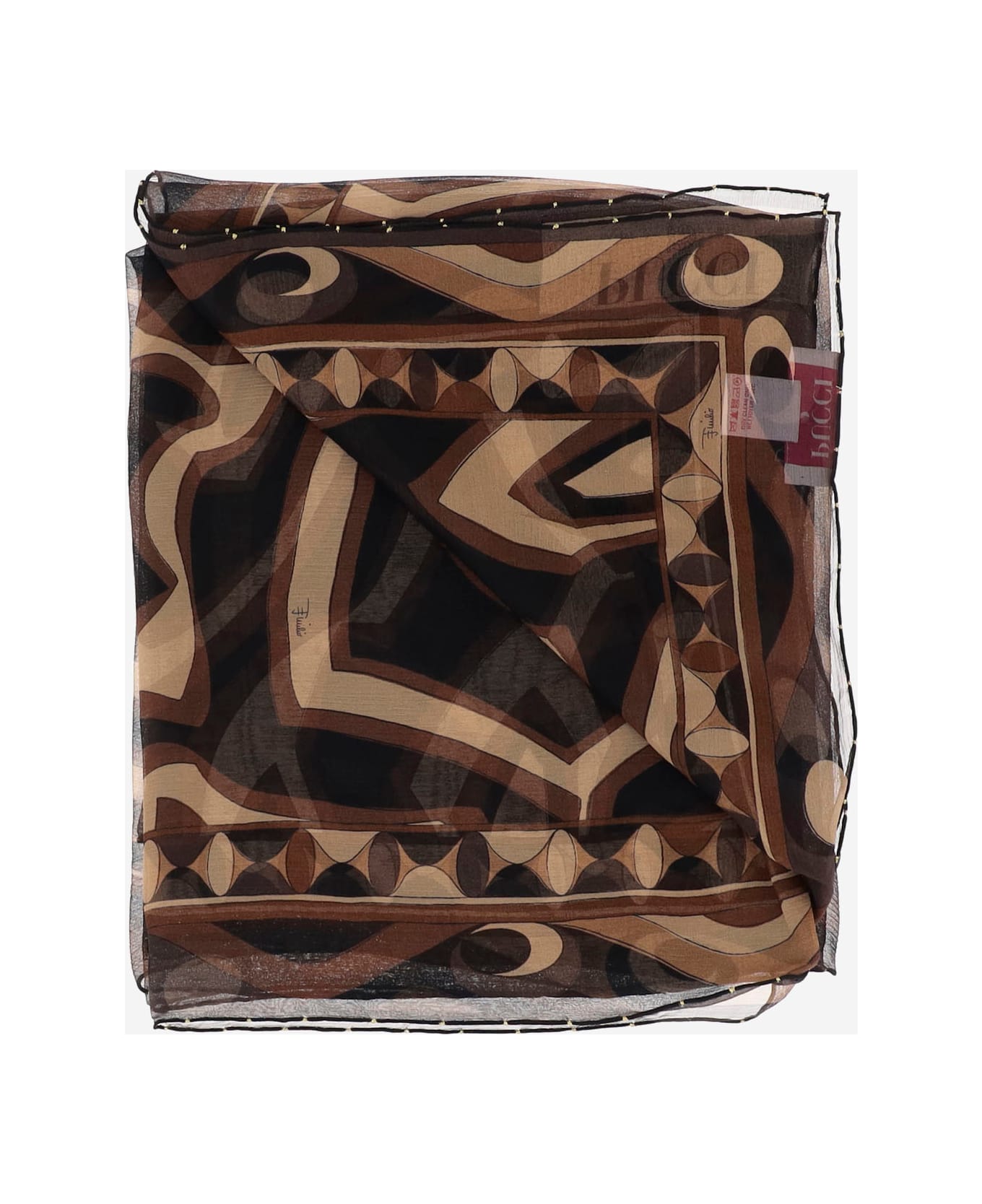 Pucci Printed Silk Scarf - Red