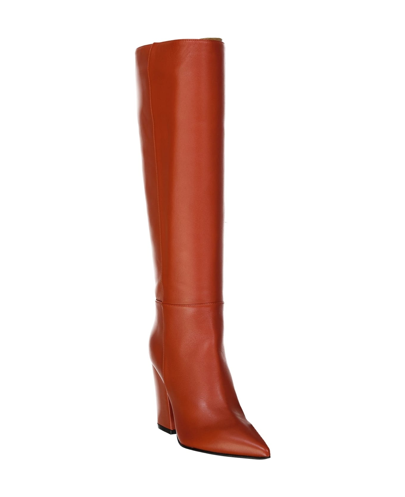 Sergio Rossi Leather Heel Boots - Orange ブーツ