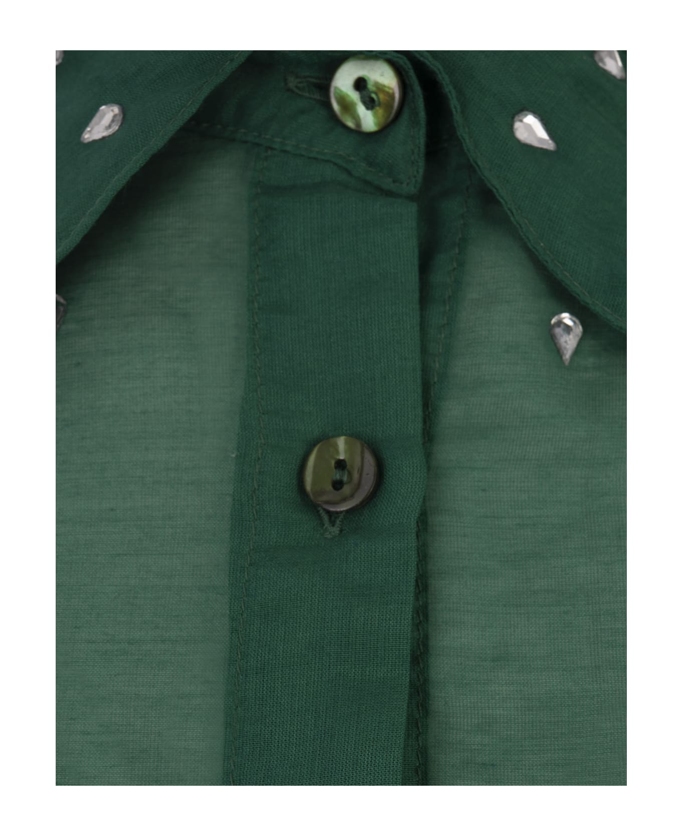 Oseree Green Gem Cut Shirt - Green