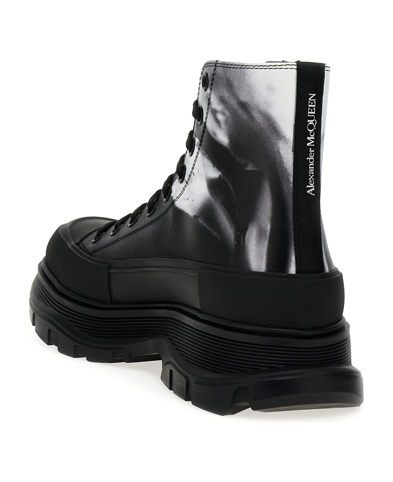 Alexander McQueen Tread Slick Solarised Flower Boots - Black ブーツ