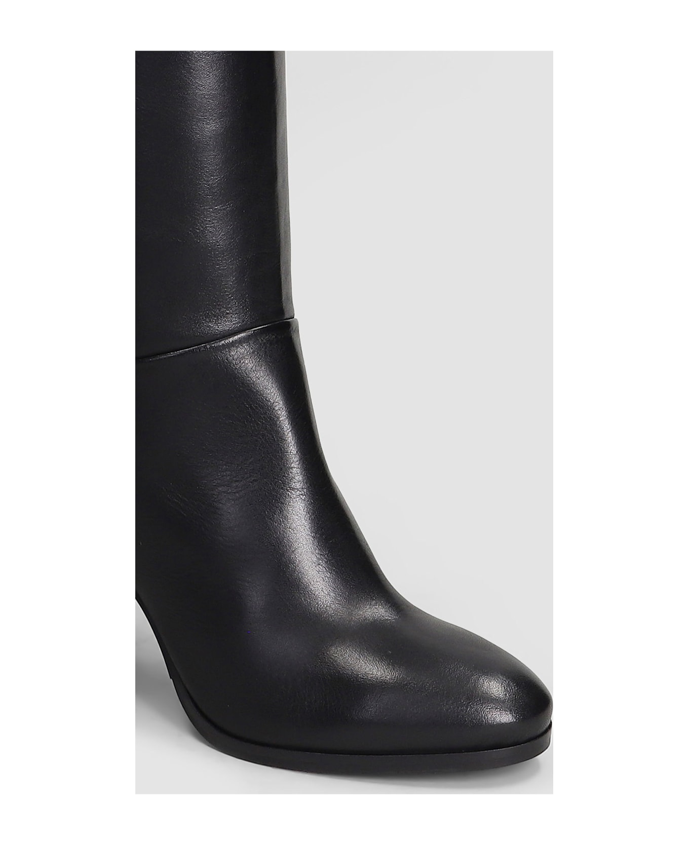 Julie Dee High Heels Boots In Black Leather - black