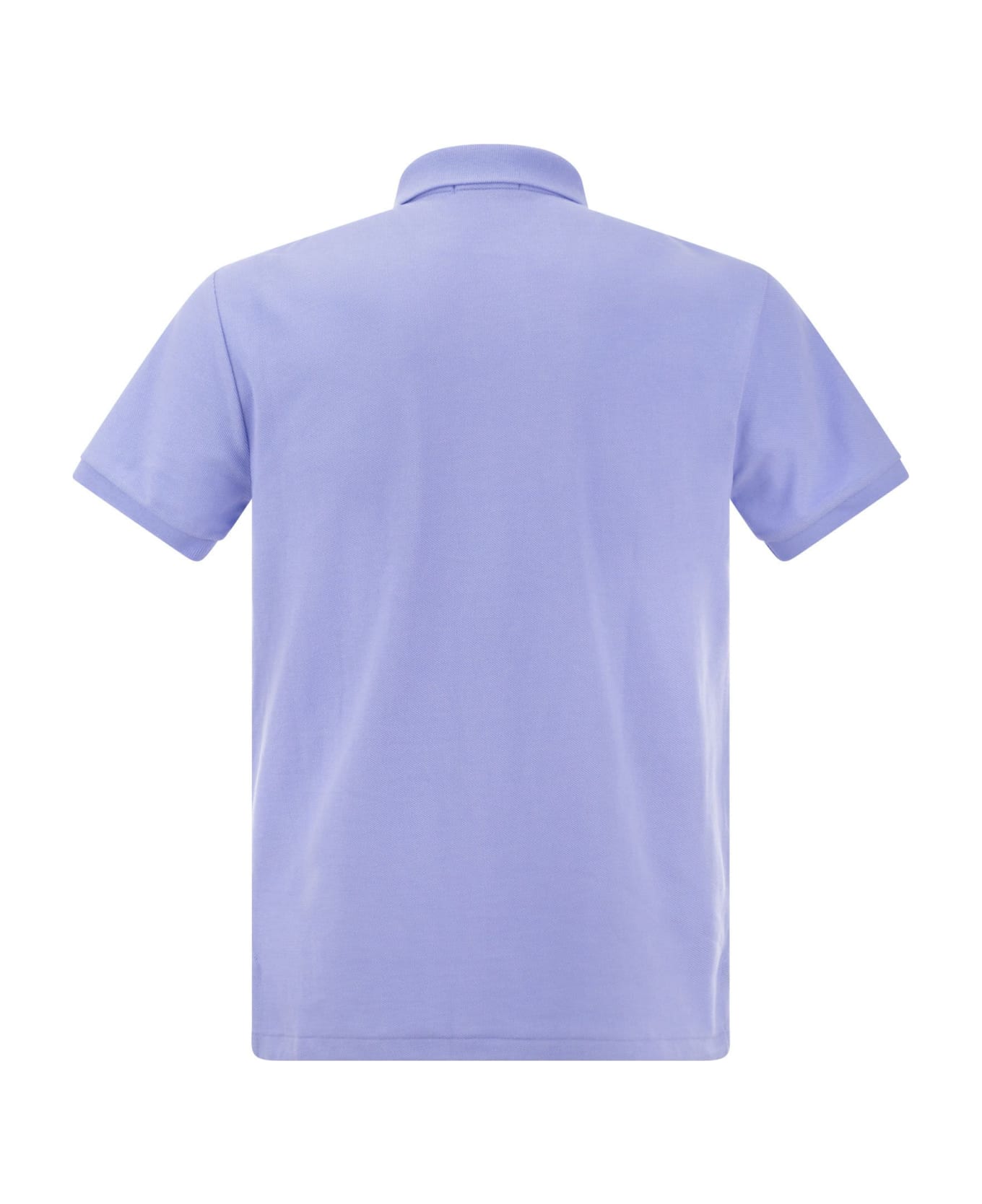 Polo Ralph Lauren Slim-fit Polo Shirt In Cornflower Blue Piqué - Blue