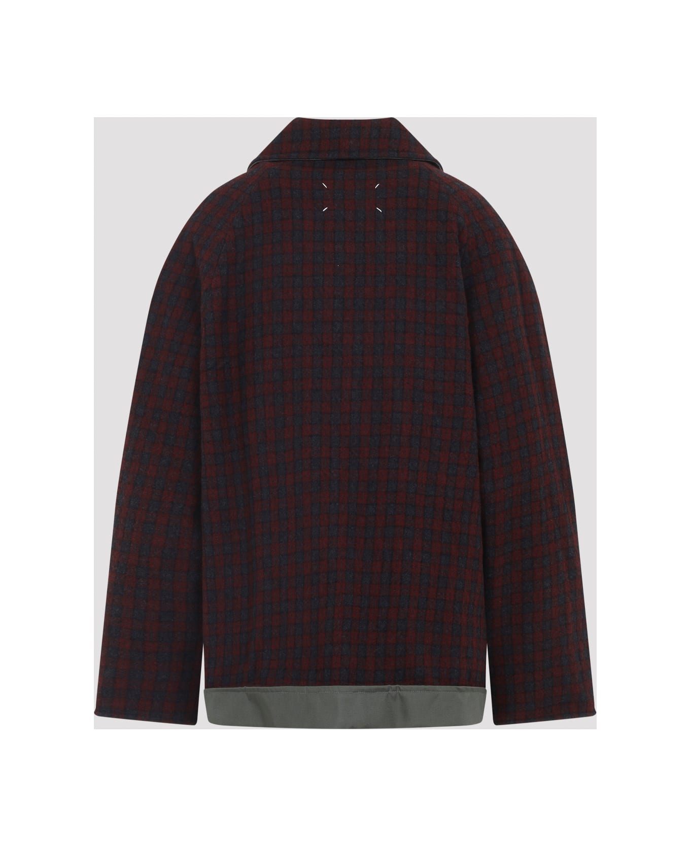 Maison Margiela Polyamide And Wool Jacket - Military Burgundy Check