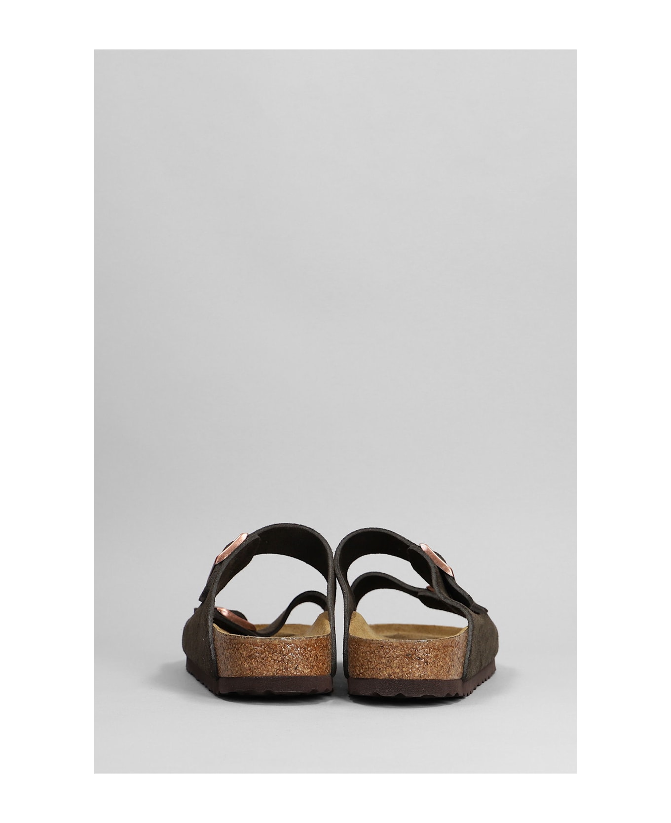 Birkenstock Arizona Sfb Flats In Brown Suede - brown