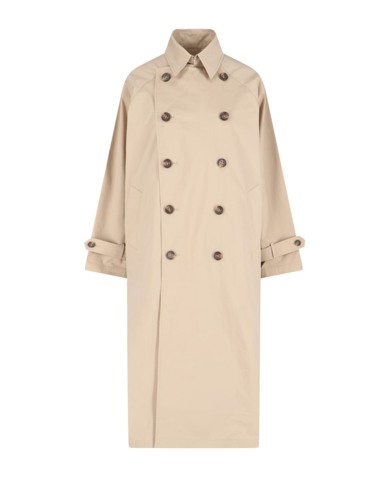 VIS A VIS Double-breasted Trench Coat - Beige