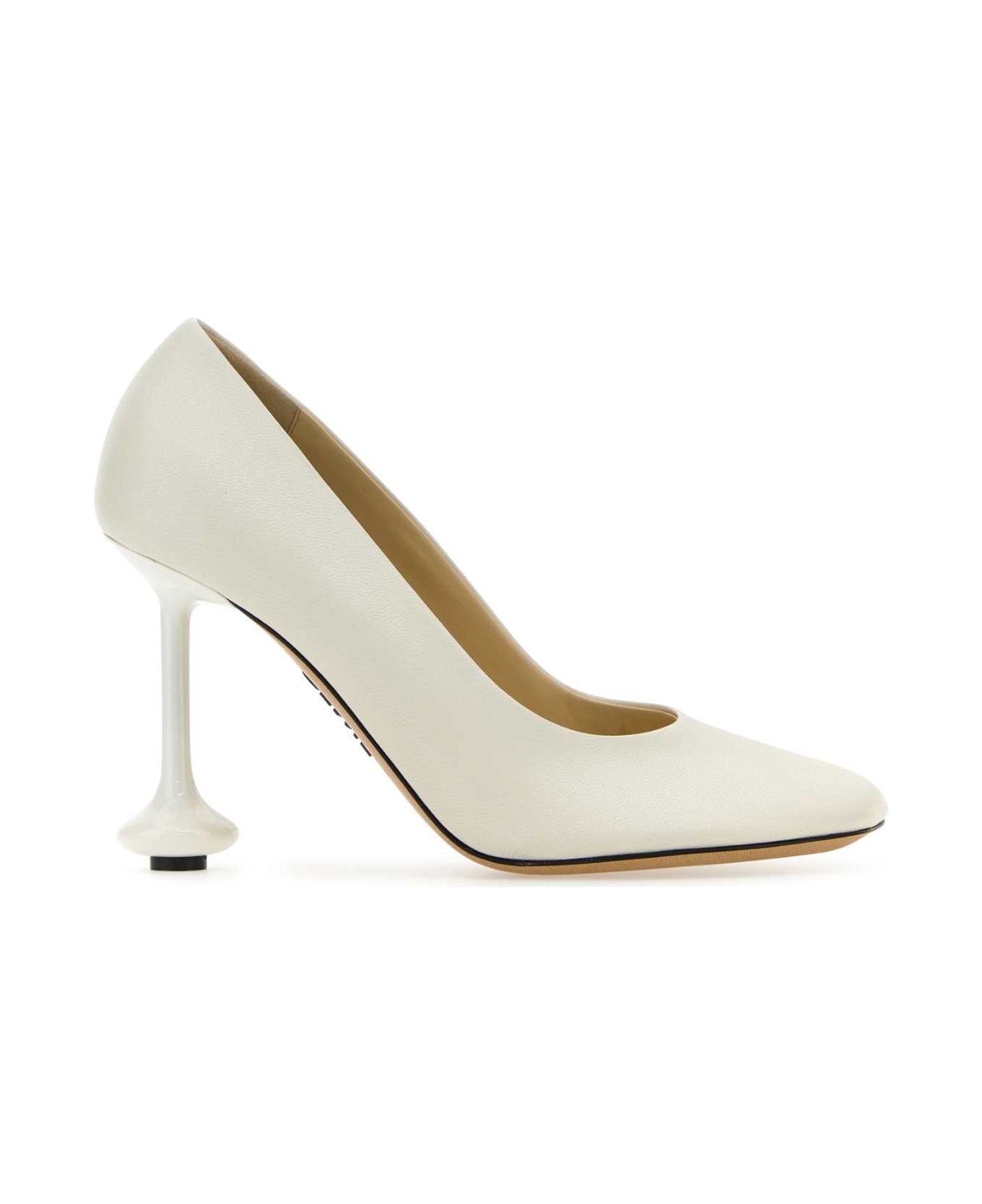 Loewe Ivory Leather Toy Pumps - WHITE