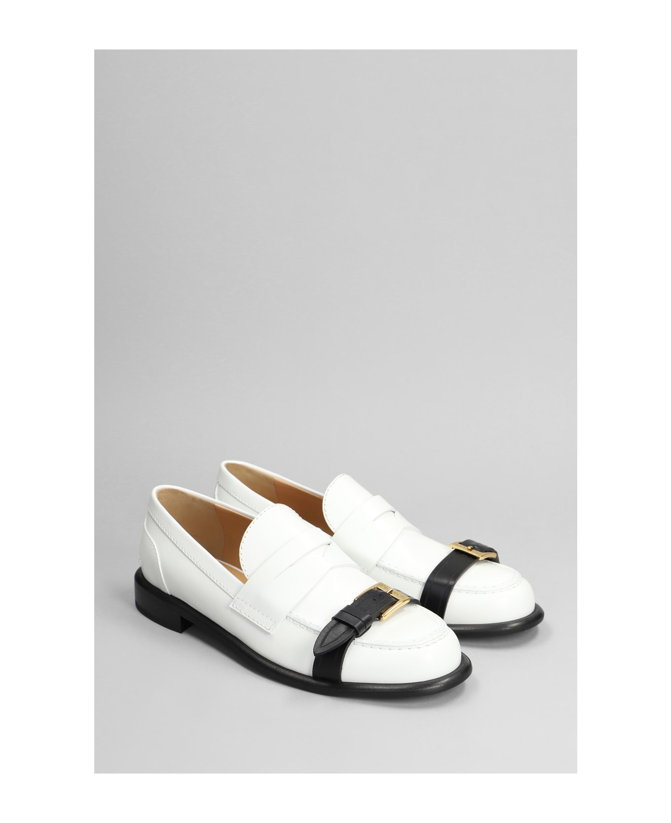 J.W. Anderson Animated Mocassin Loafers In White Leather - white フラットシューズ
